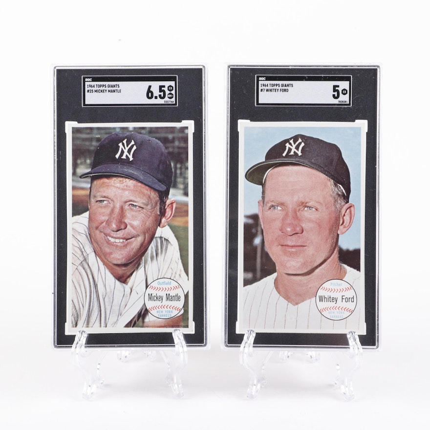 1964 Mickey Mantle and Whitey Ford Topps Baseball Cards