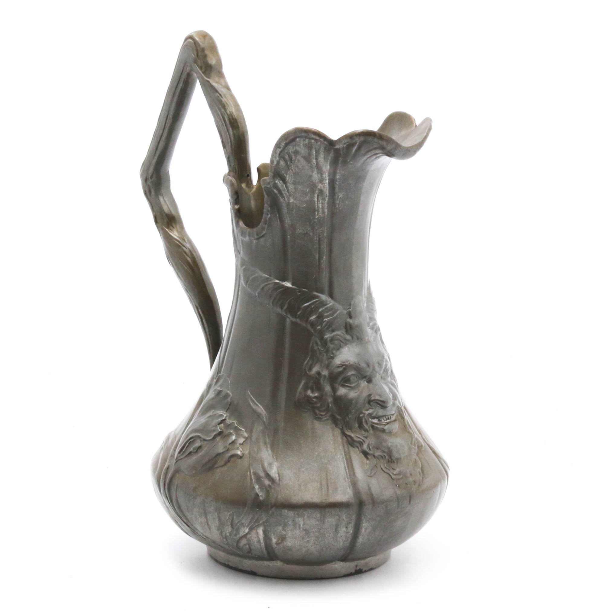Antique Kayserzinn Art Nouveau Pewter Pitcher