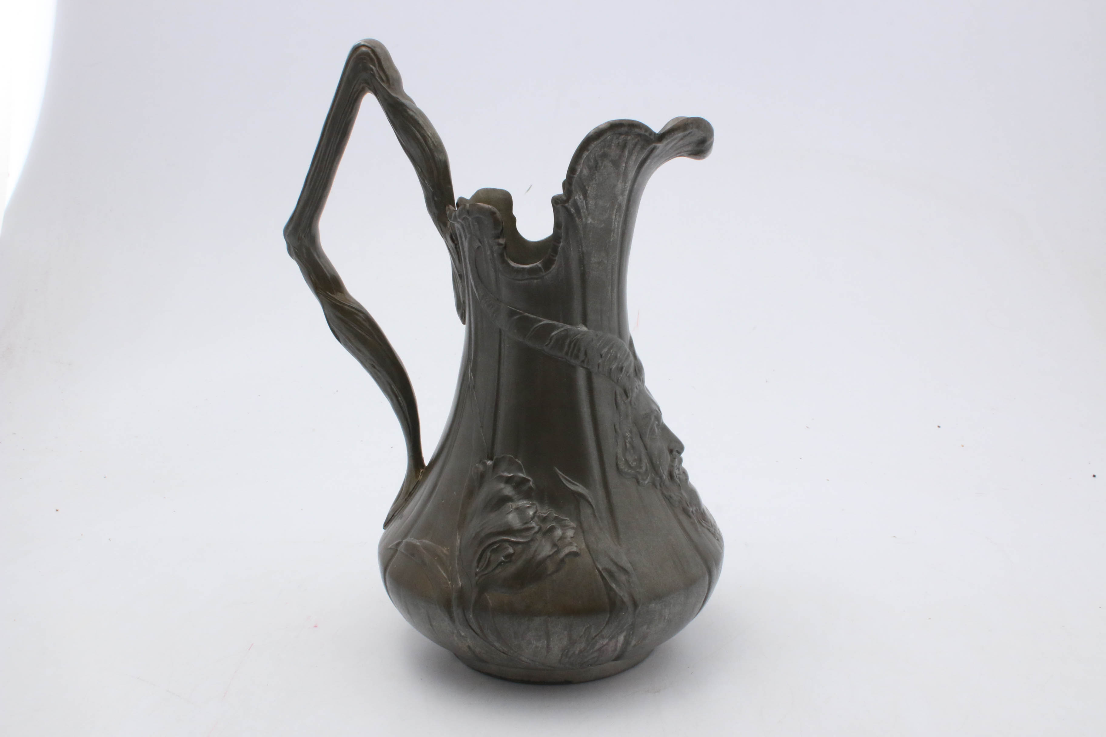 Antique Kayserzinn Art Nouveau Pewter Pitcher