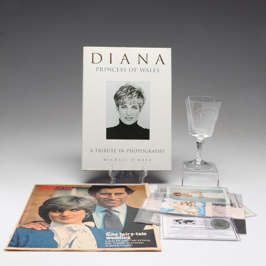 Princess Diana Memorabilia with International Stamps, Commemorative Coin & More