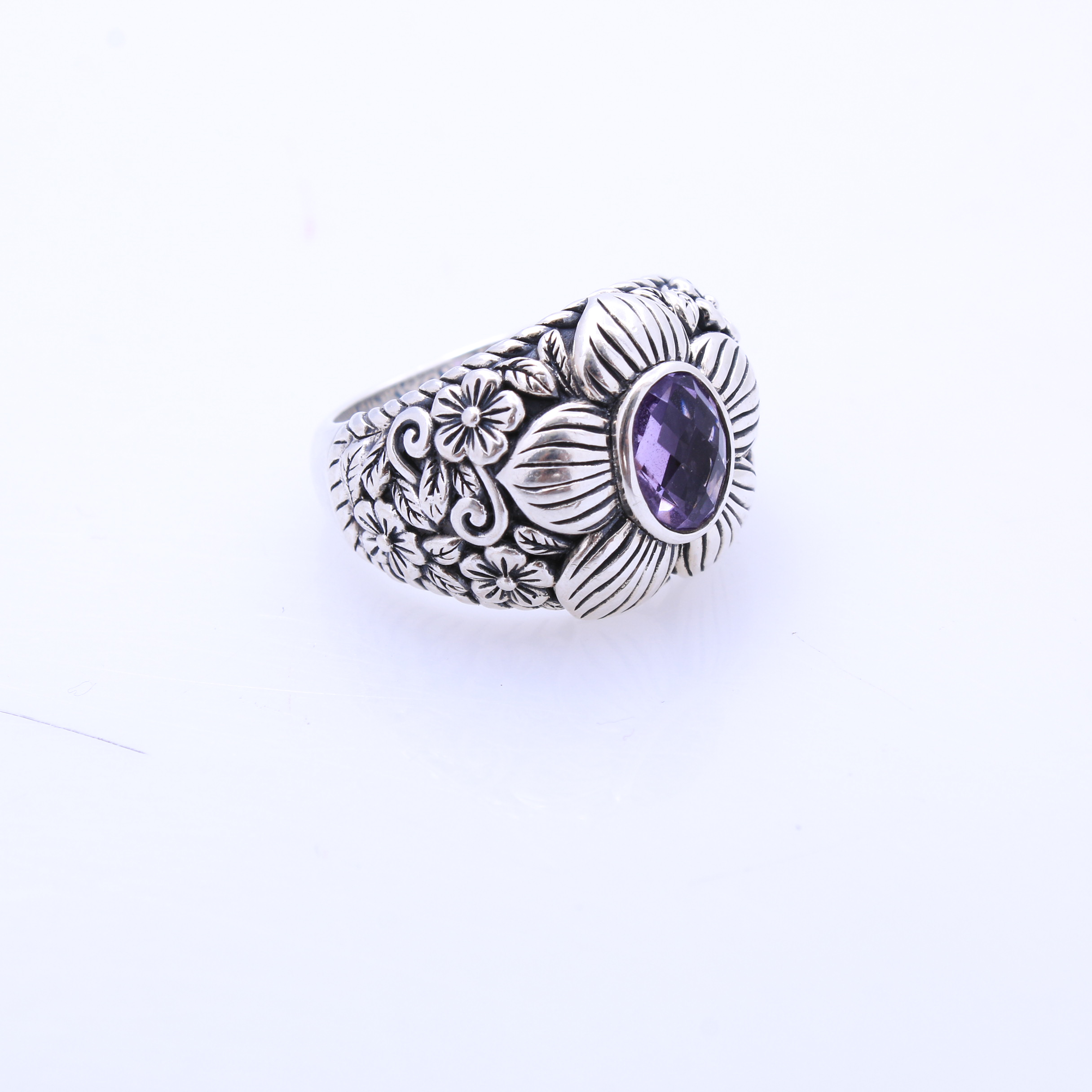 Jai Sterling Silver Amethyst Ring
