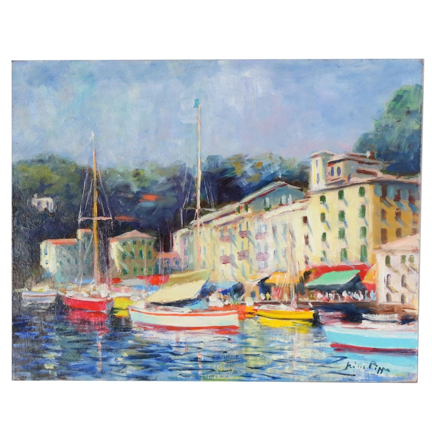 Nino Pippa Oil Painting "Portofino - Mid-Summer"