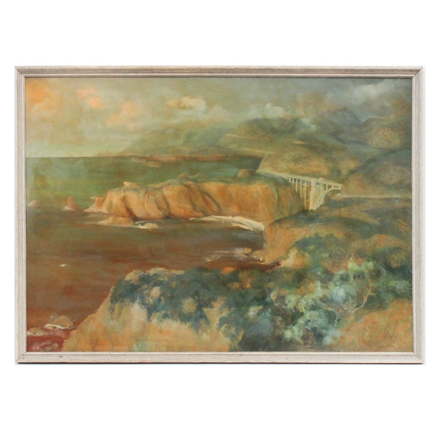 Glenn O. Powell Landscape Oil Painting "Rainbow Bridge Bixby Creek"
