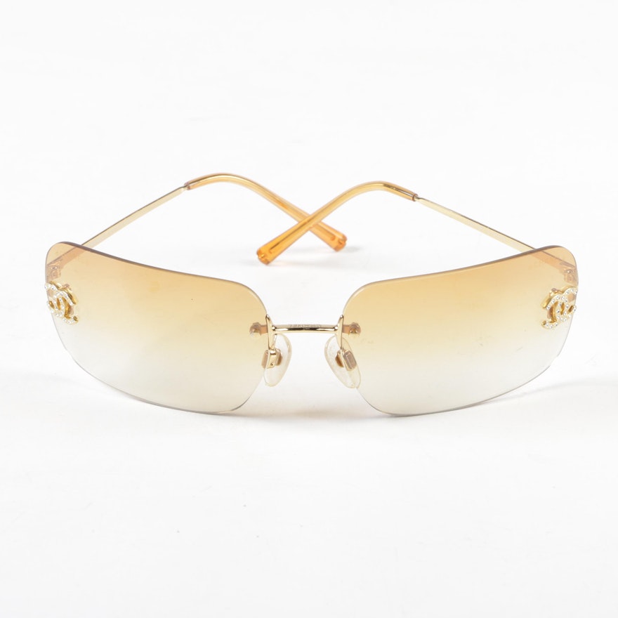 Chanel 4017-D Amber Gradient Rimless Sunglasses