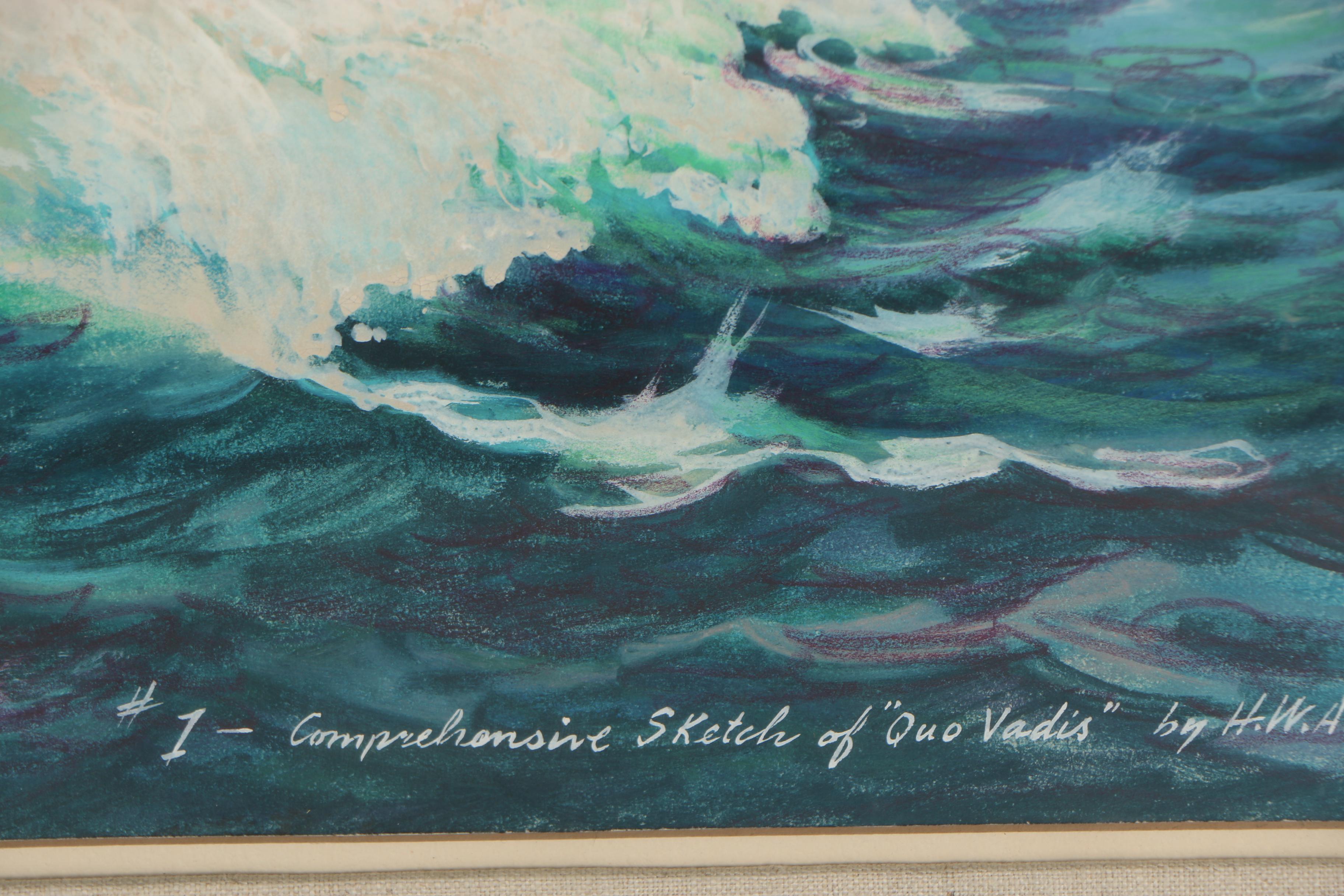 H.W. Arnold 1960 Pastel Drawing "#1- Comprehensive Sketch of "Quo Vadis""