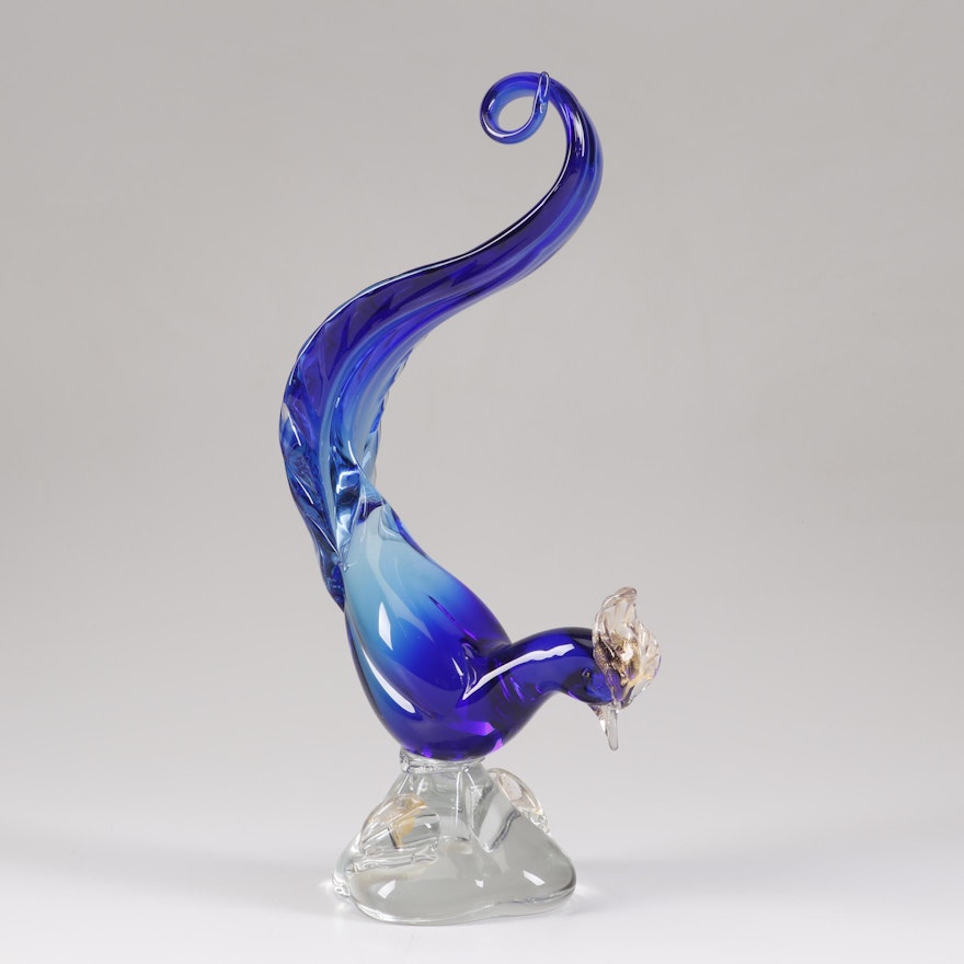 Alvin Italian Art Glass Bird Sculpture, Mid-Century