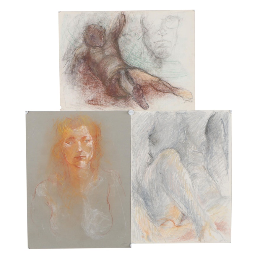 John Tuska Figural Pastel Drawings