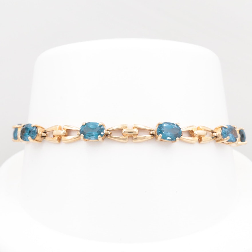 10K Yellow Gold Synthetic Spinel Bracelet