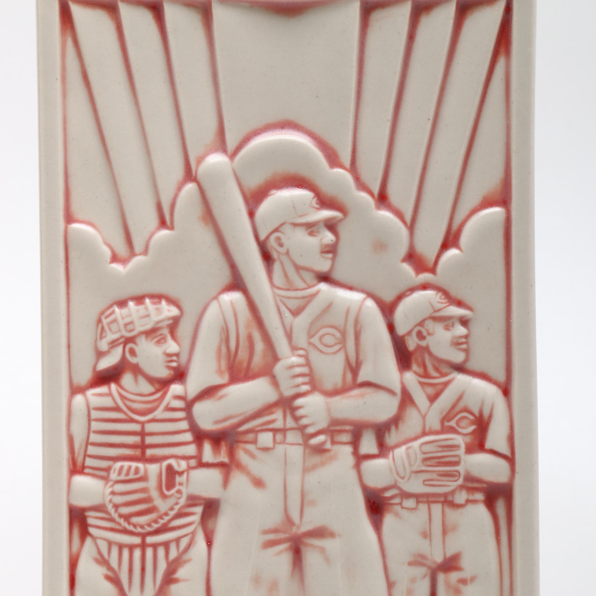 Rookwood Pottery "The Spirit of Baseball" Reds Limited Edition Plaque with Box