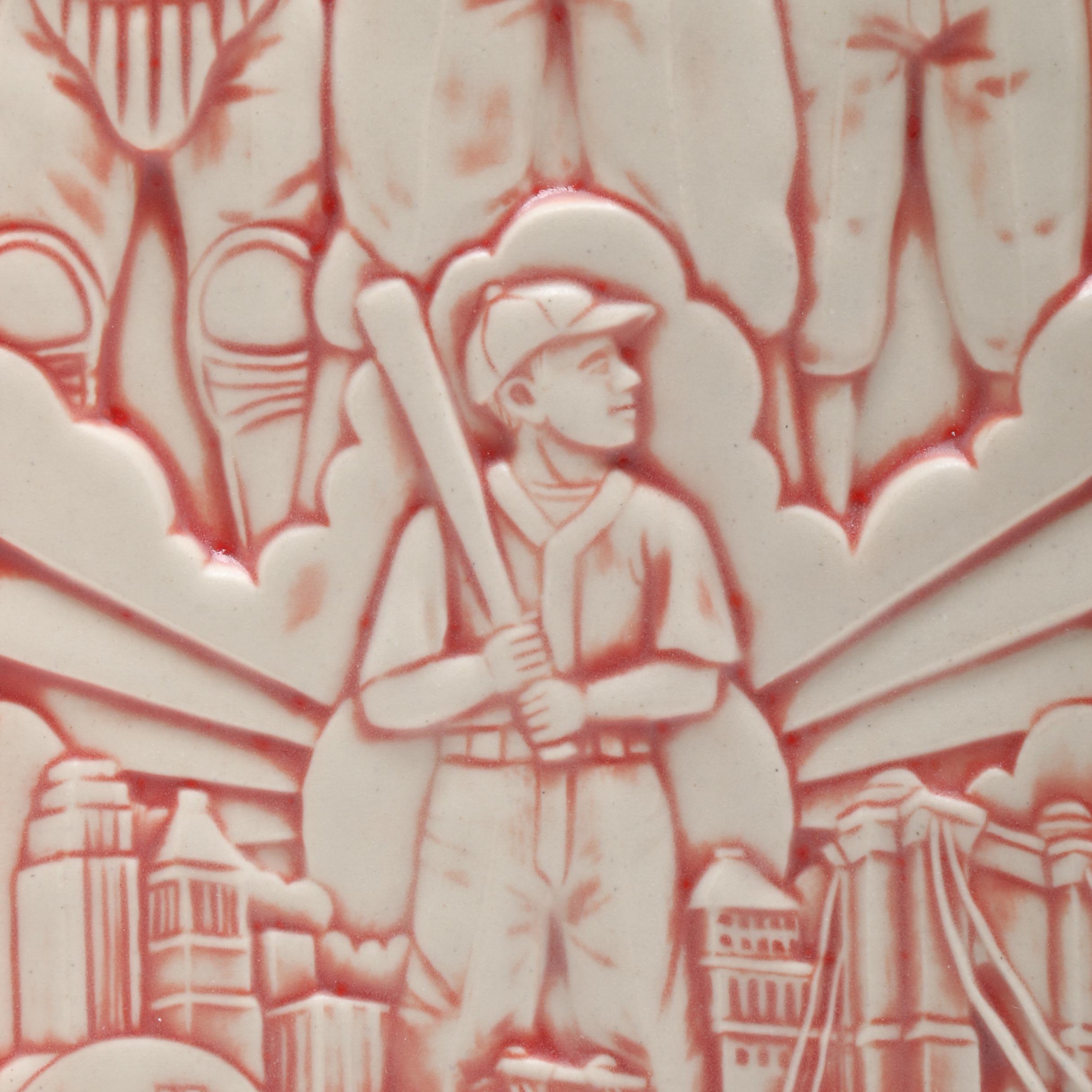 Rookwood Pottery "The Spirit of Baseball" Reds Limited Edition Plaque with Box