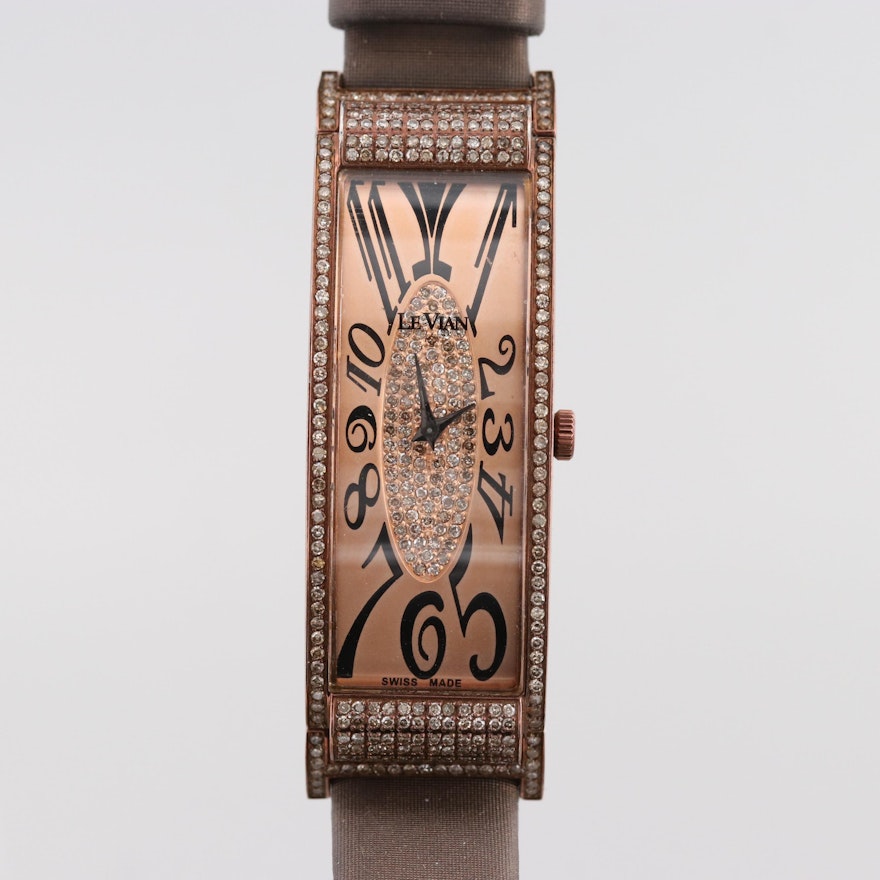 Le Vian Deco Estate 2.12 CTW Chocolate Diamond Quartz Wristwatch