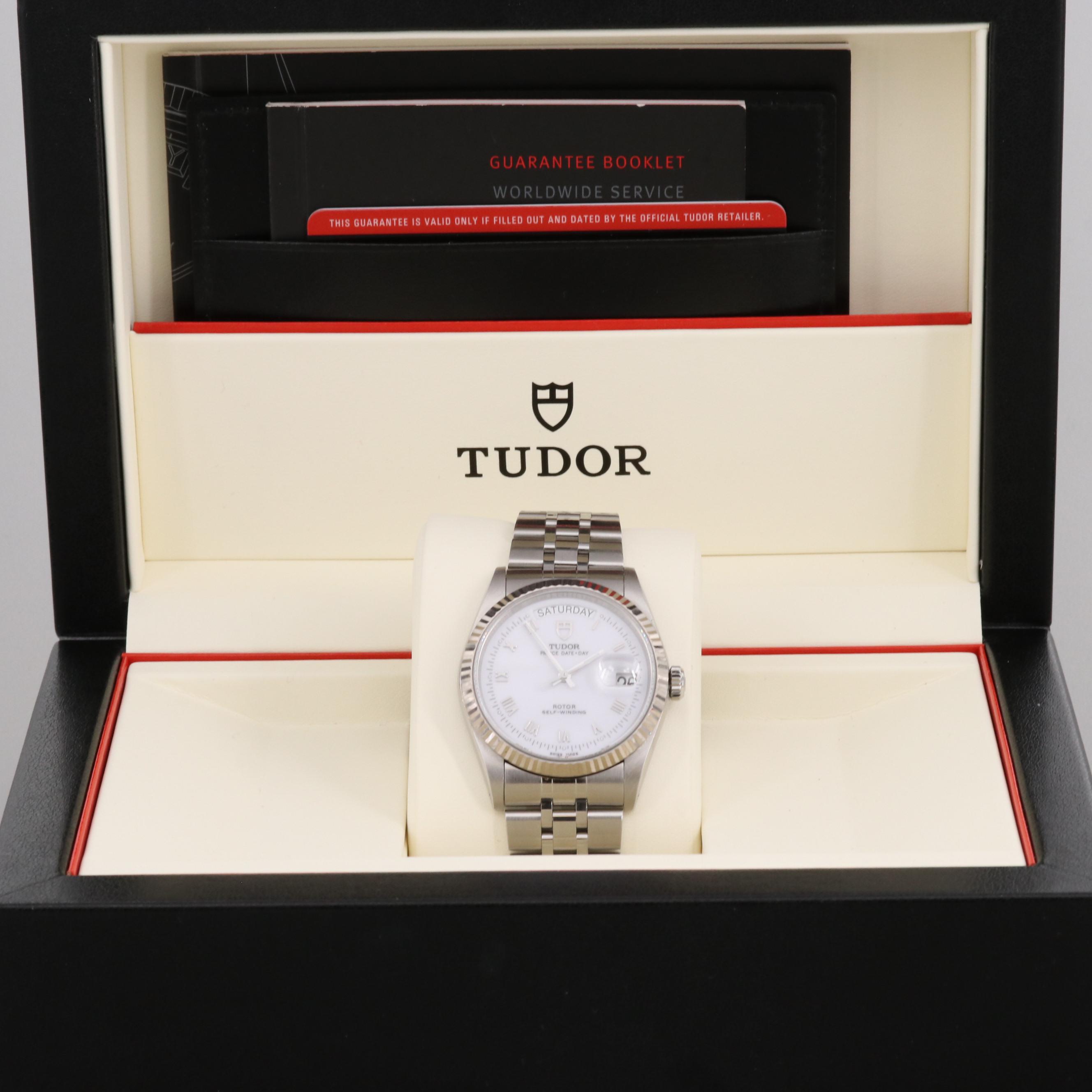 Tudor Prince Date+Day Model 76214 18K White Gold and Stainless Steel Watch
