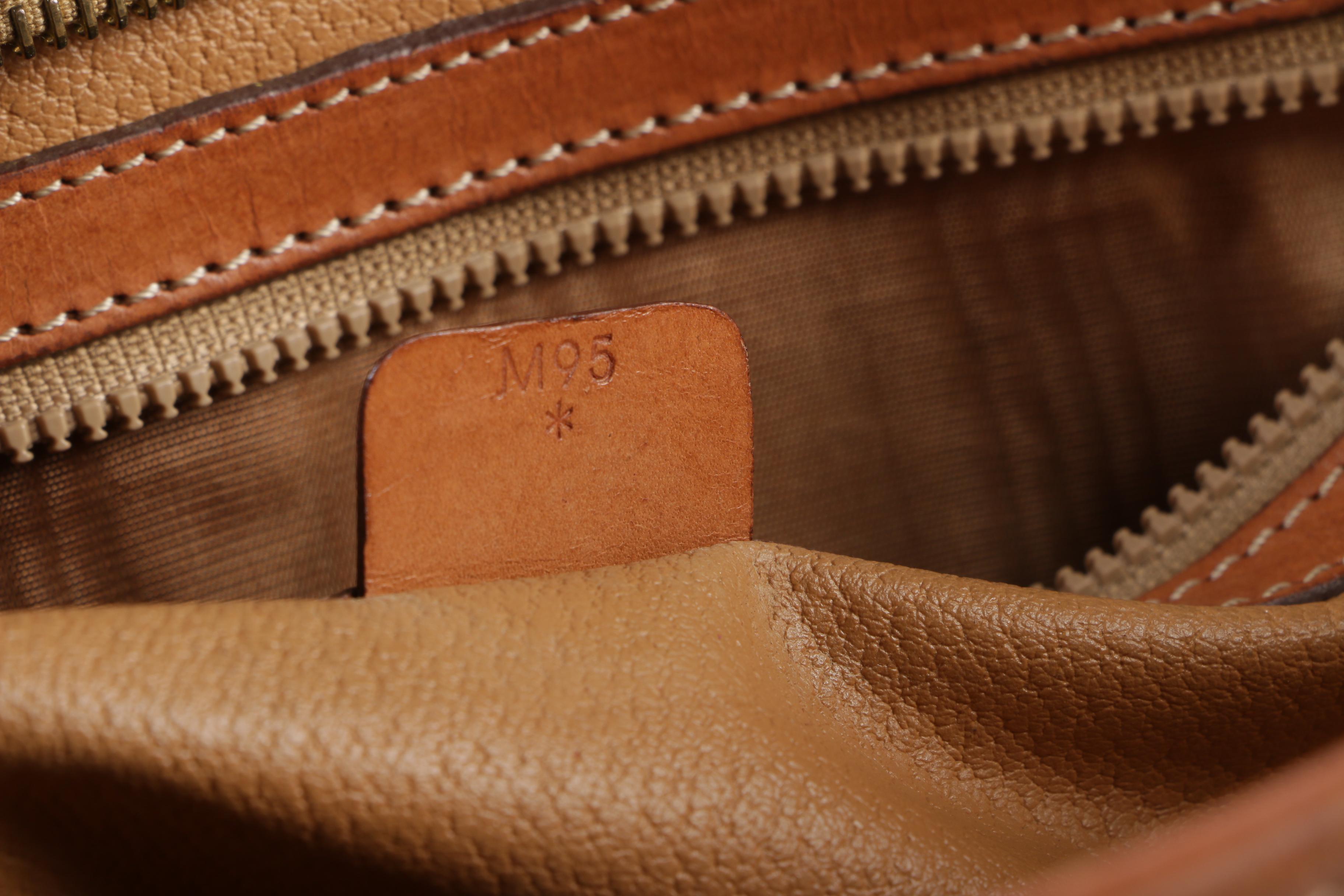 Céline Paris Macadam Canvas and Brown Leather Shoulder Bag Tote