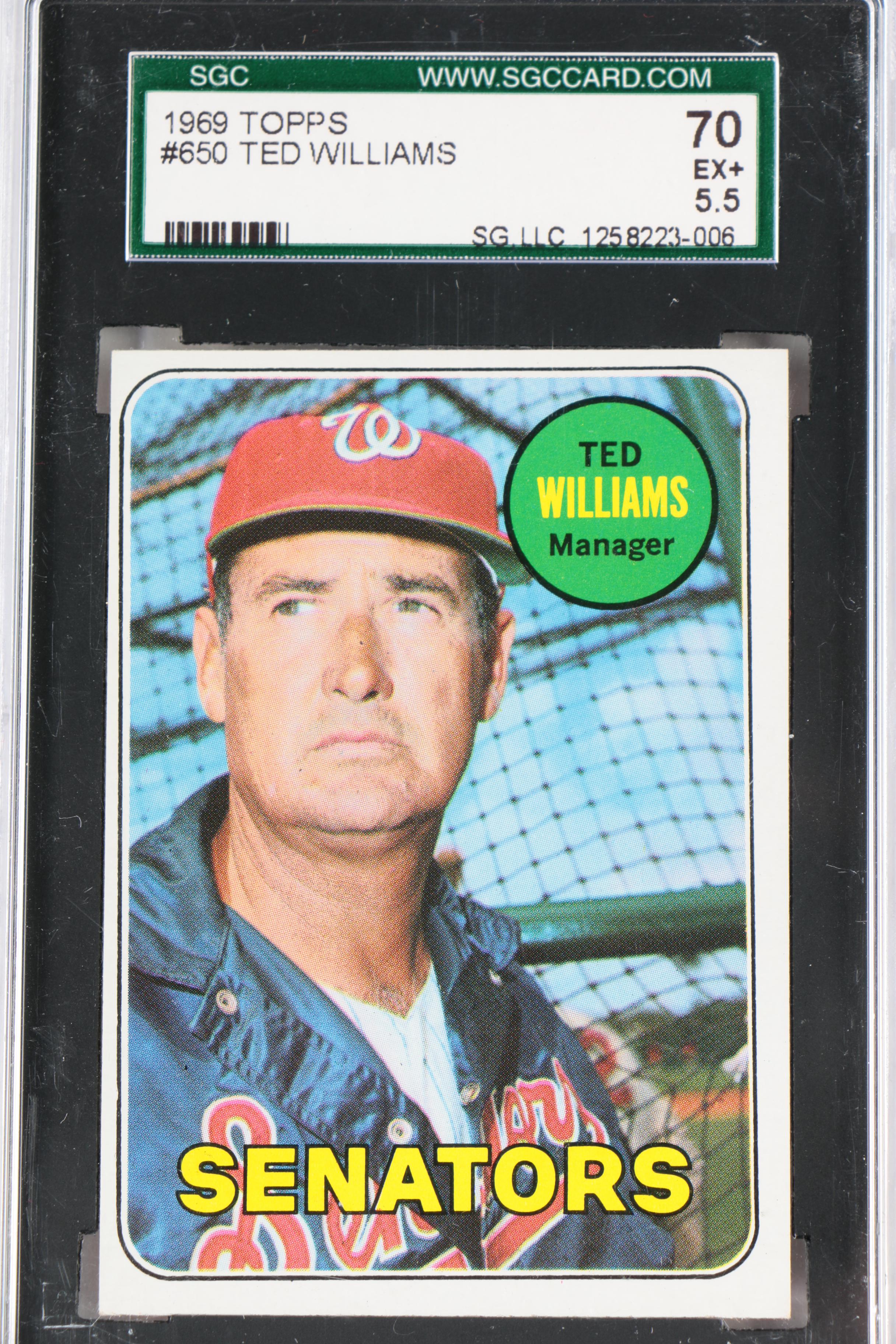 Ted Williams Topps Washington Senators Manager Card and Magazine Clipping
