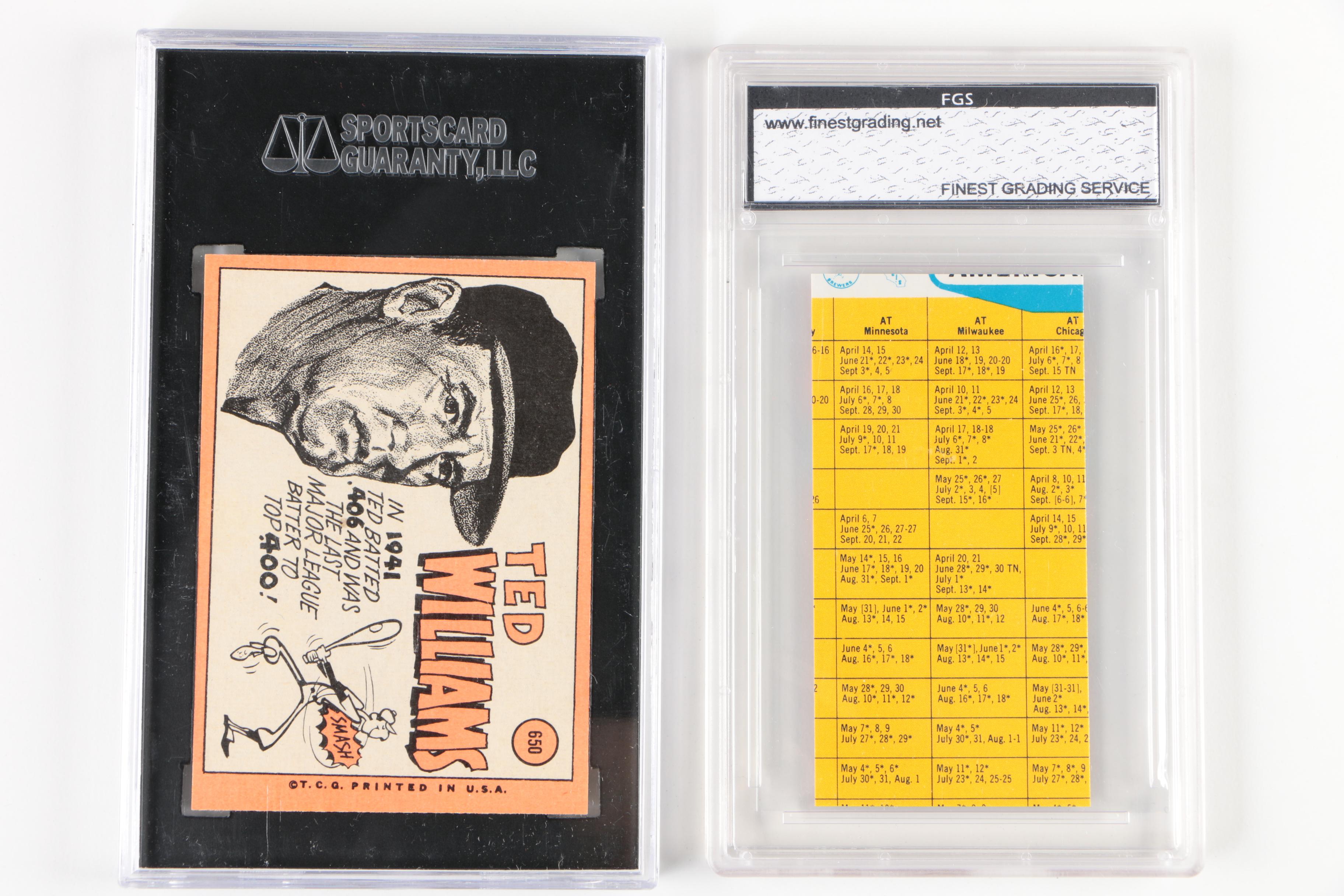 Ted Williams Topps Washington Senators Manager Card and Magazine Clipping