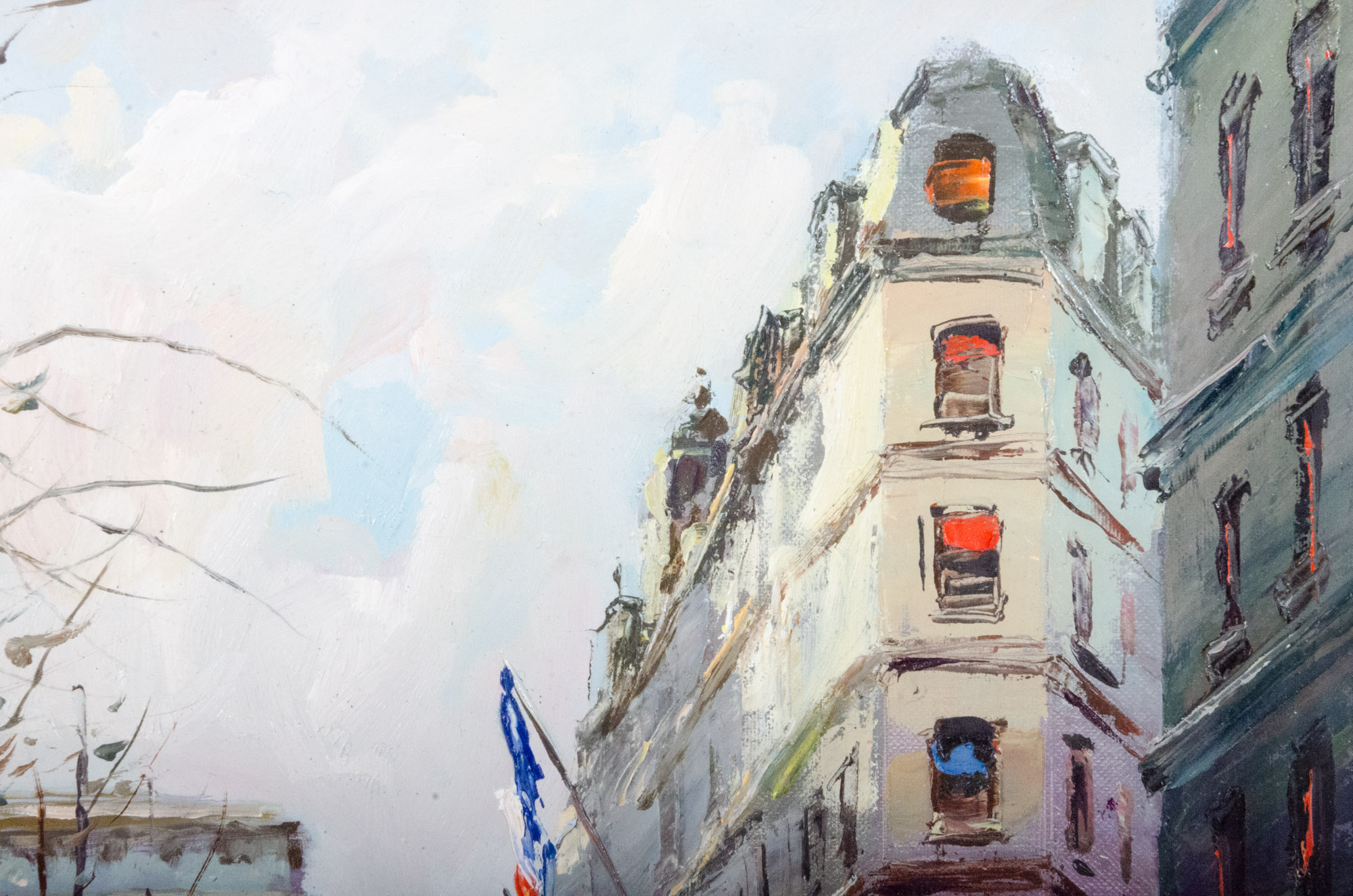 Jose Luis Leiva Sanchez Oil Painting "Les Champs Elysees"