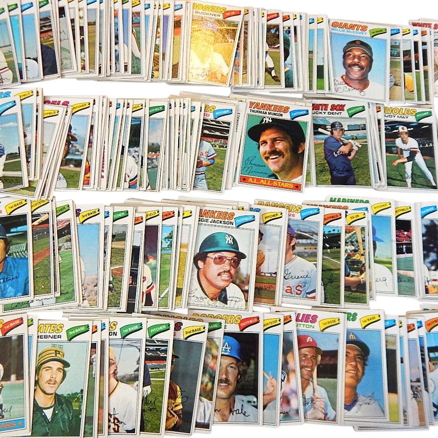 1977 Topps Baseball Card Collection with Munson, Jackson, Garvey and More