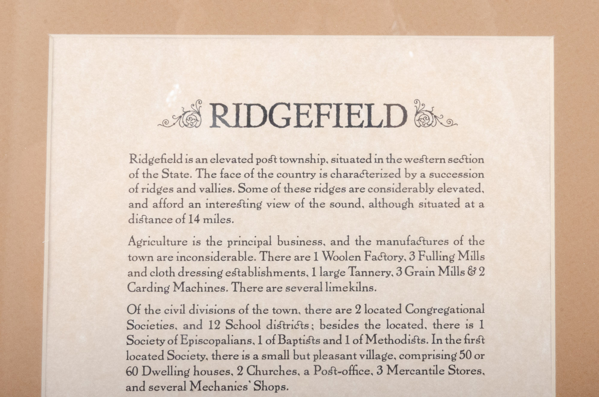 1867 Ridgefield Offset Lithographs of Connecticut Map