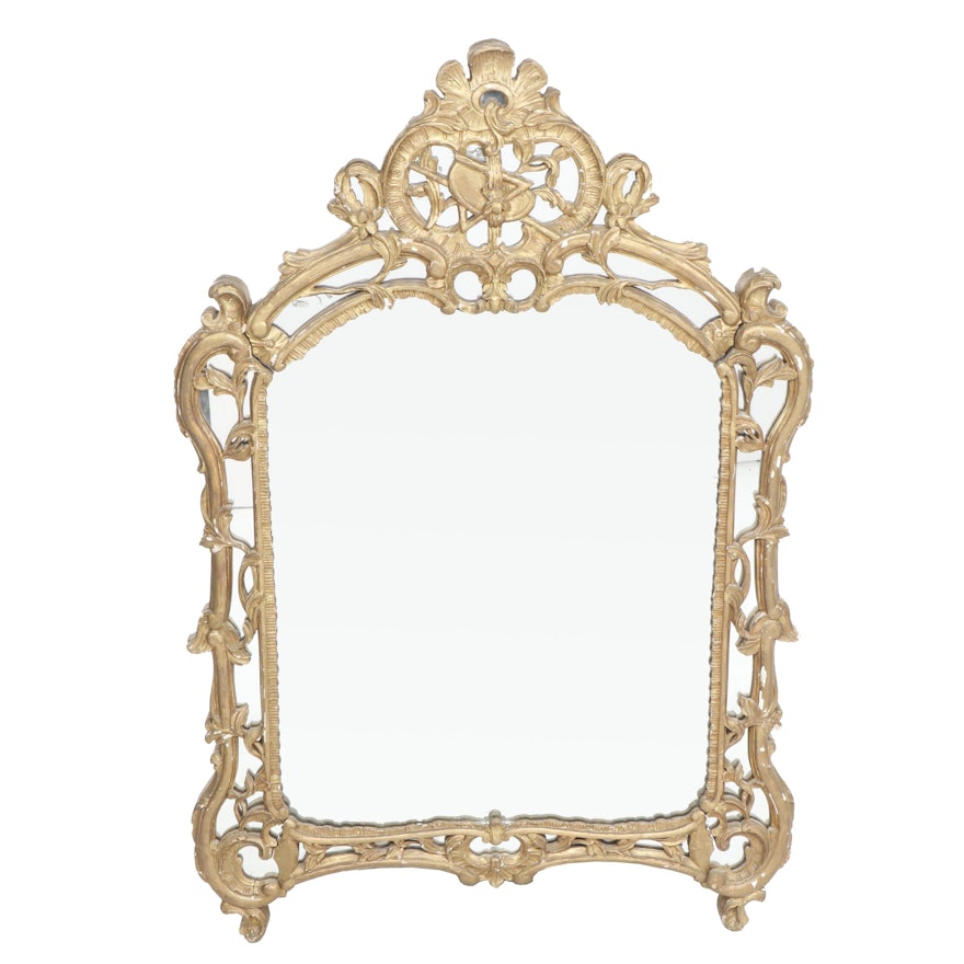 Baroque Style Gold-Tone Wall Hanging Mirror