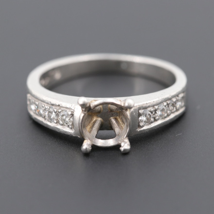 Platinum Semi-Mount Diamond Ring