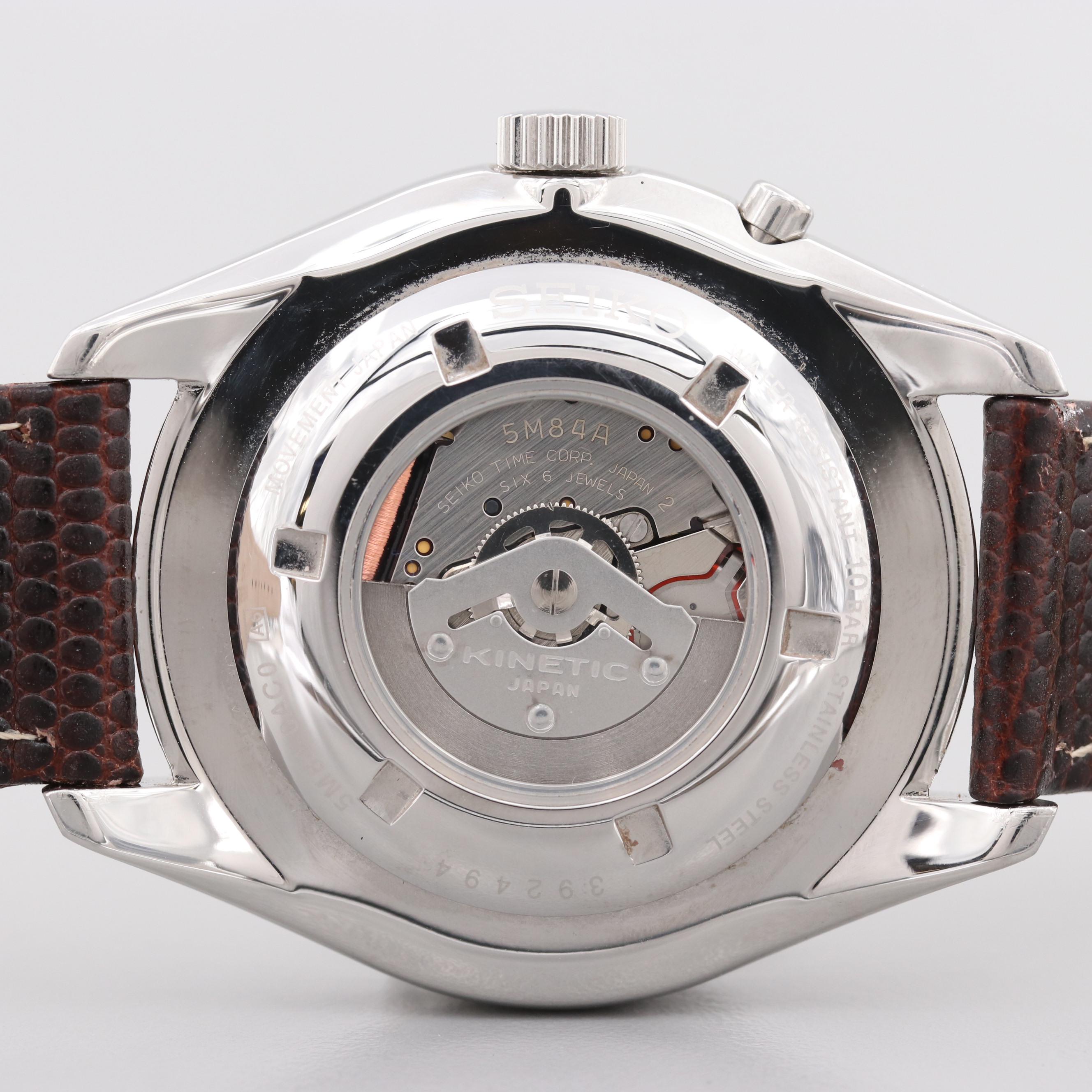 Seiko Kinetic Day-Date Watch With Power Indicator