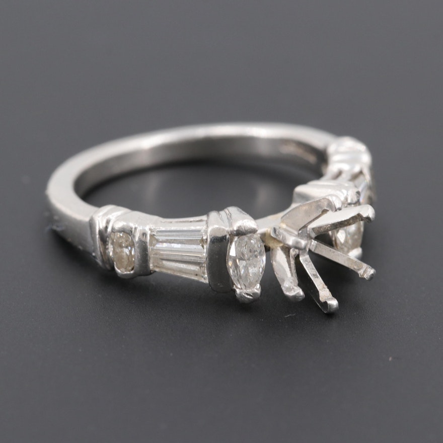 Platinum Semi-Mount Diamond Ring