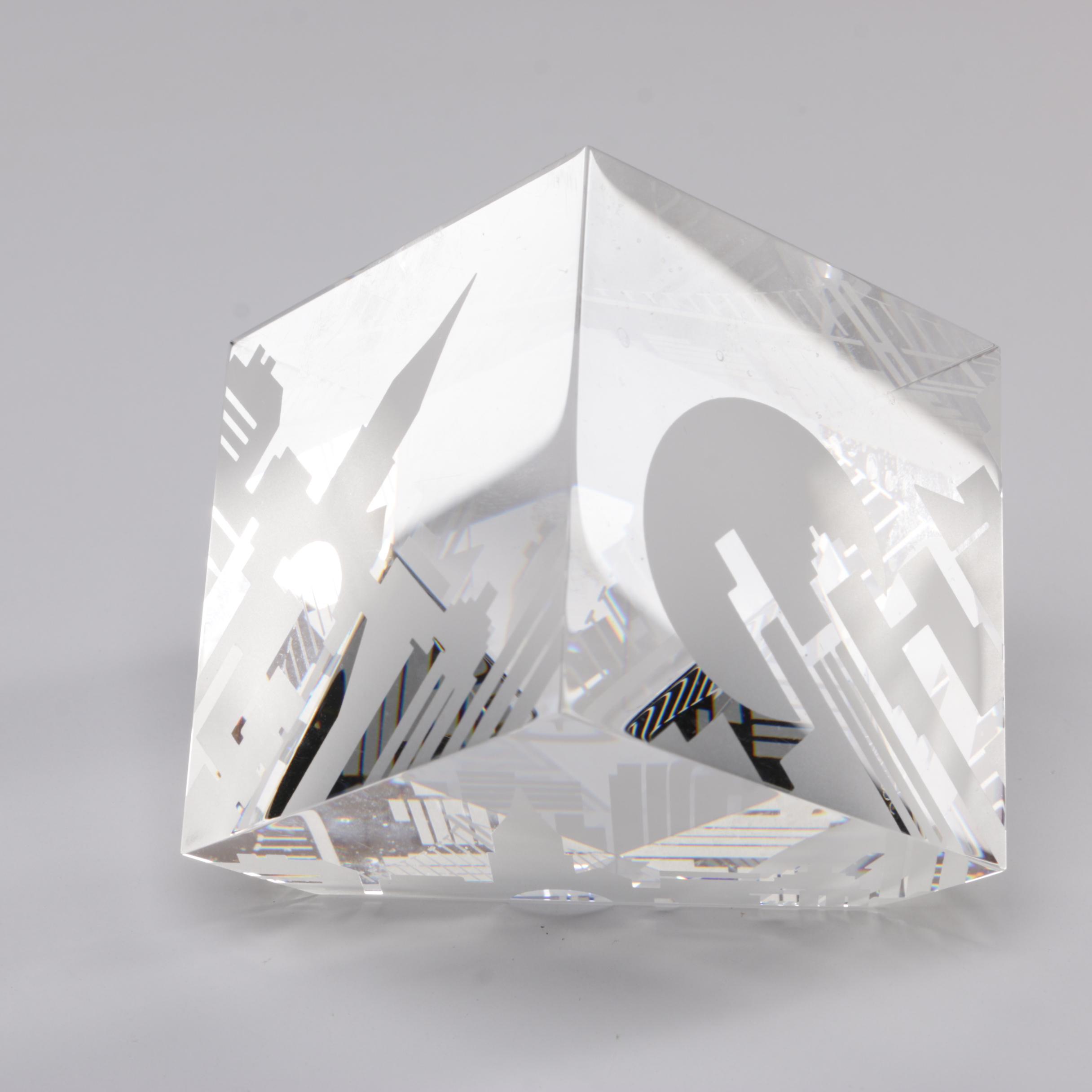 Steuben Art Glass Geometric Paperweights