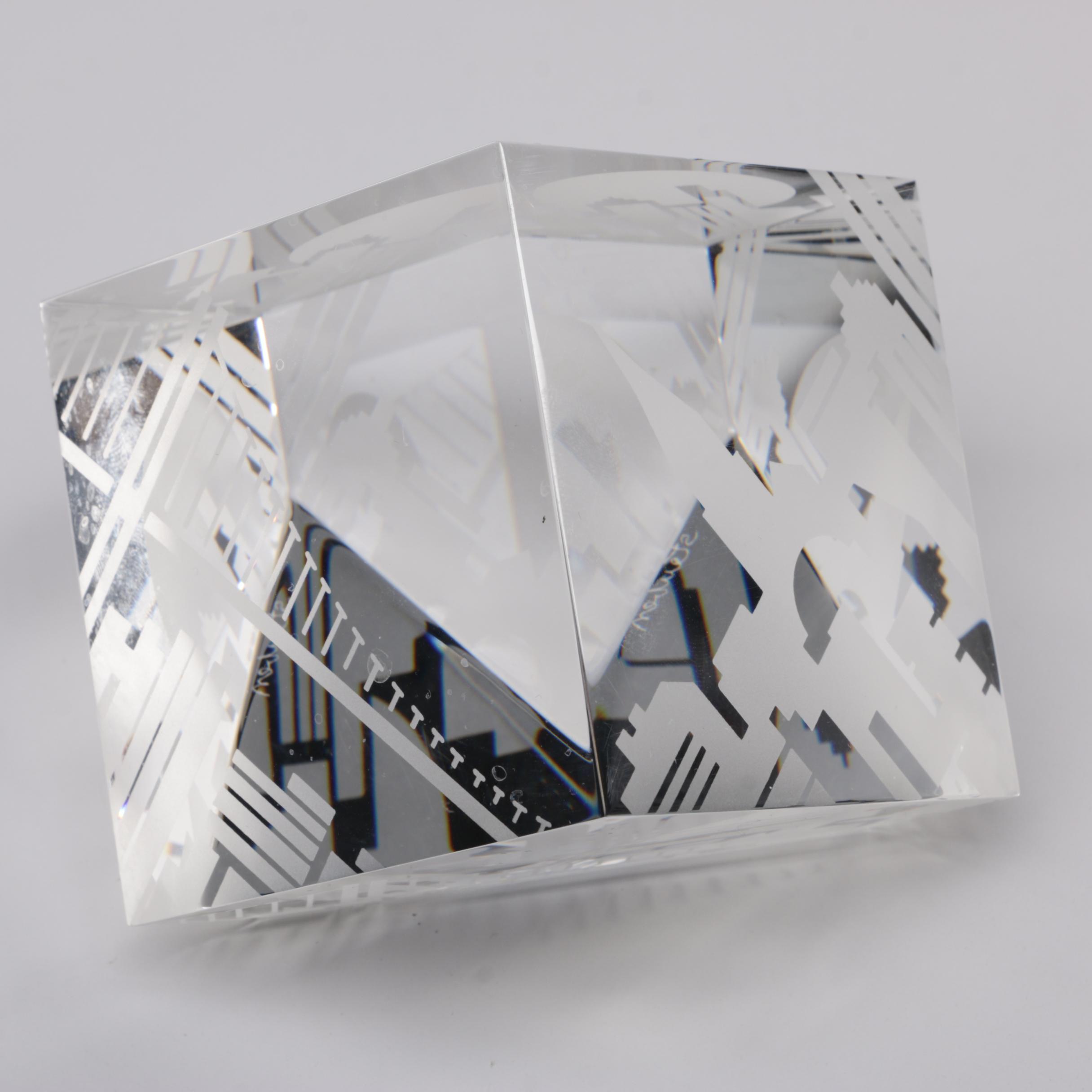 Steuben Art Glass Geometric Paperweights