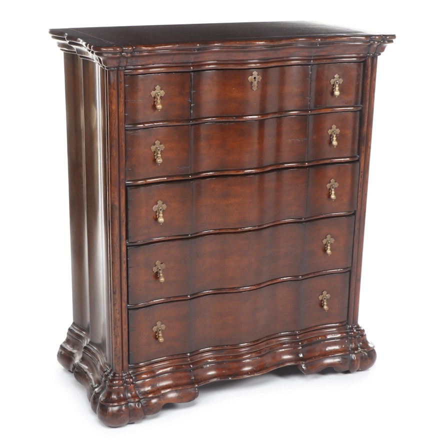 Contemporary Victorian Style Mahogany Dresser with Brass Pulls