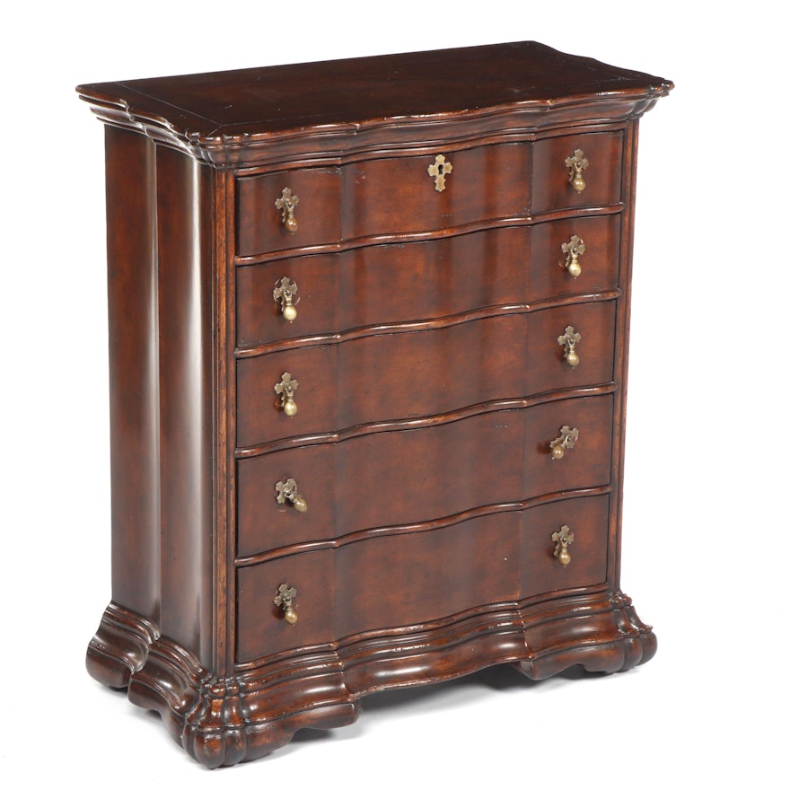 Contemporary Victorian Style Mahogany Chest of Drawers with Brass Pulls