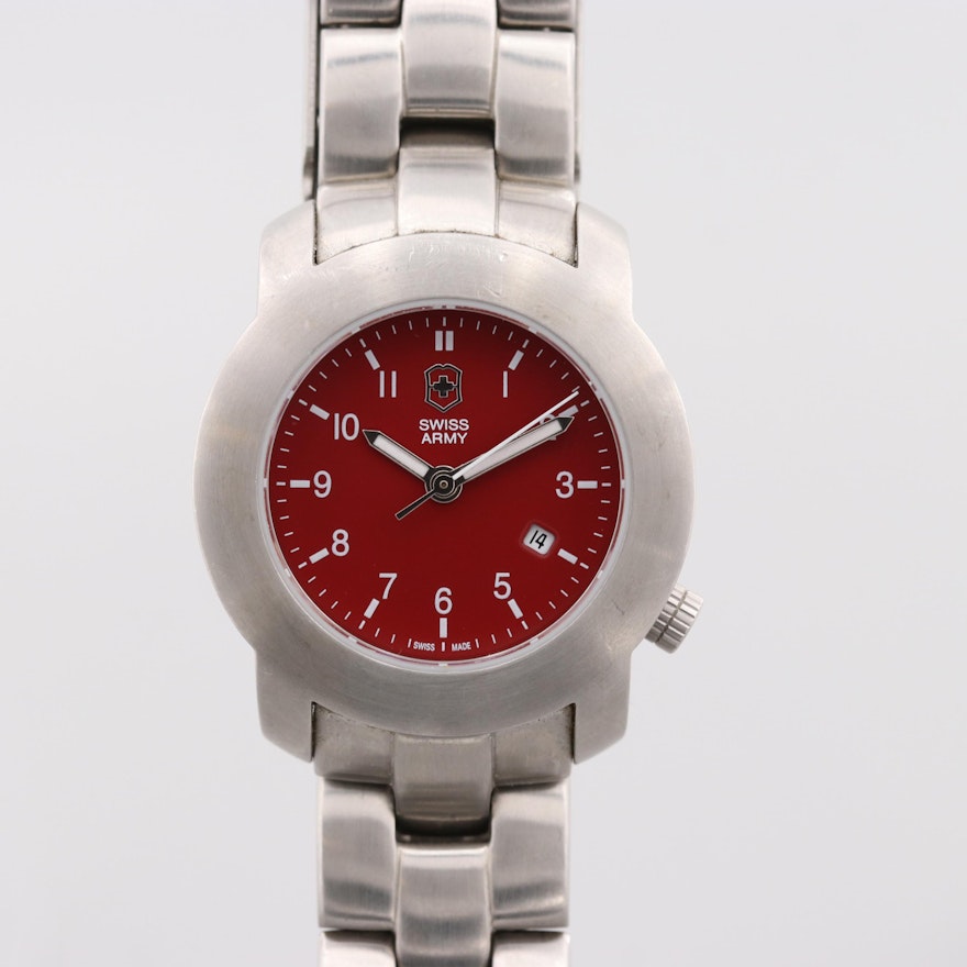 Swiss Army Stainless Steel Wristwatch With Date Window