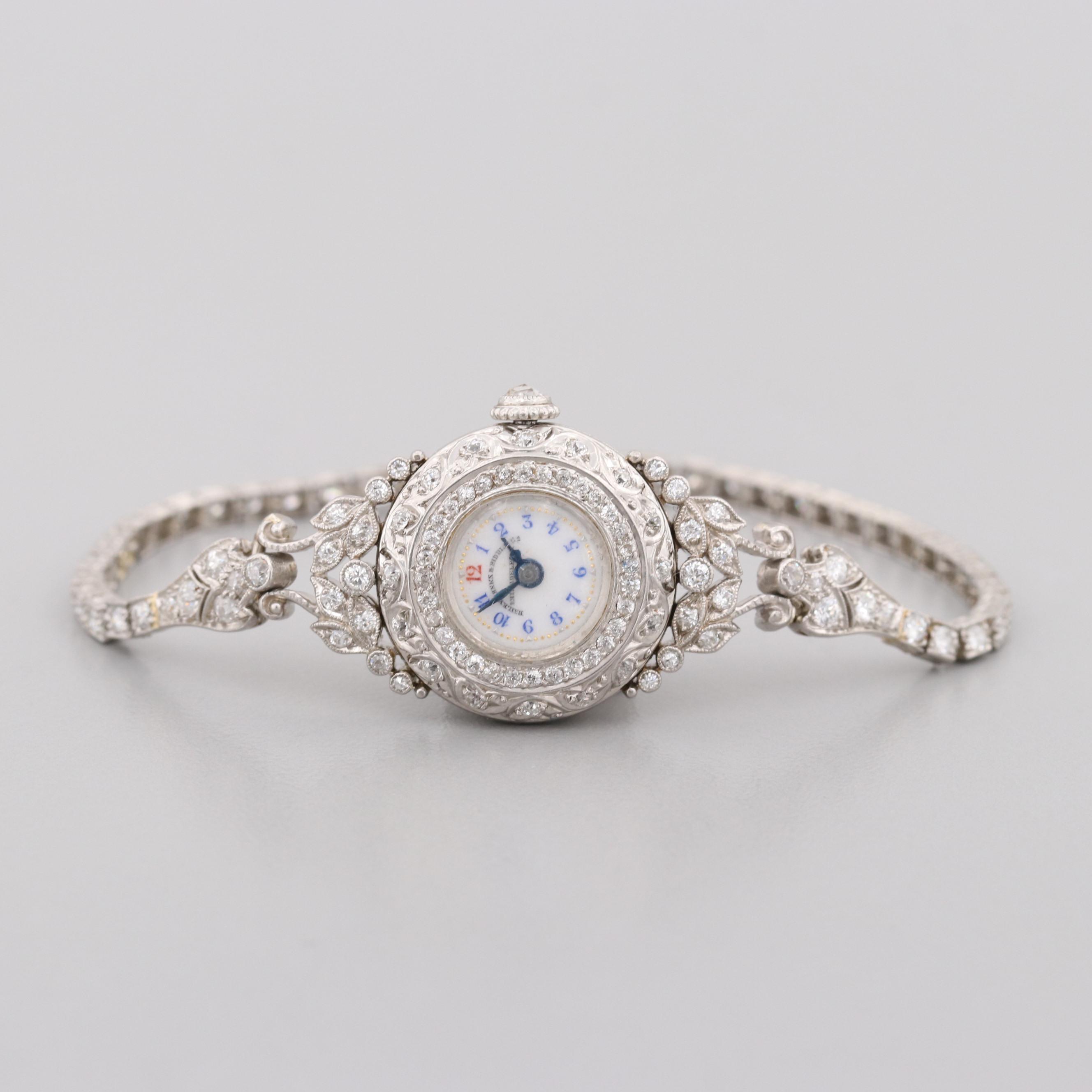 Vintage Bailey Banks & Biddle Co. Platinum 2.06 CTW Diamond Watch