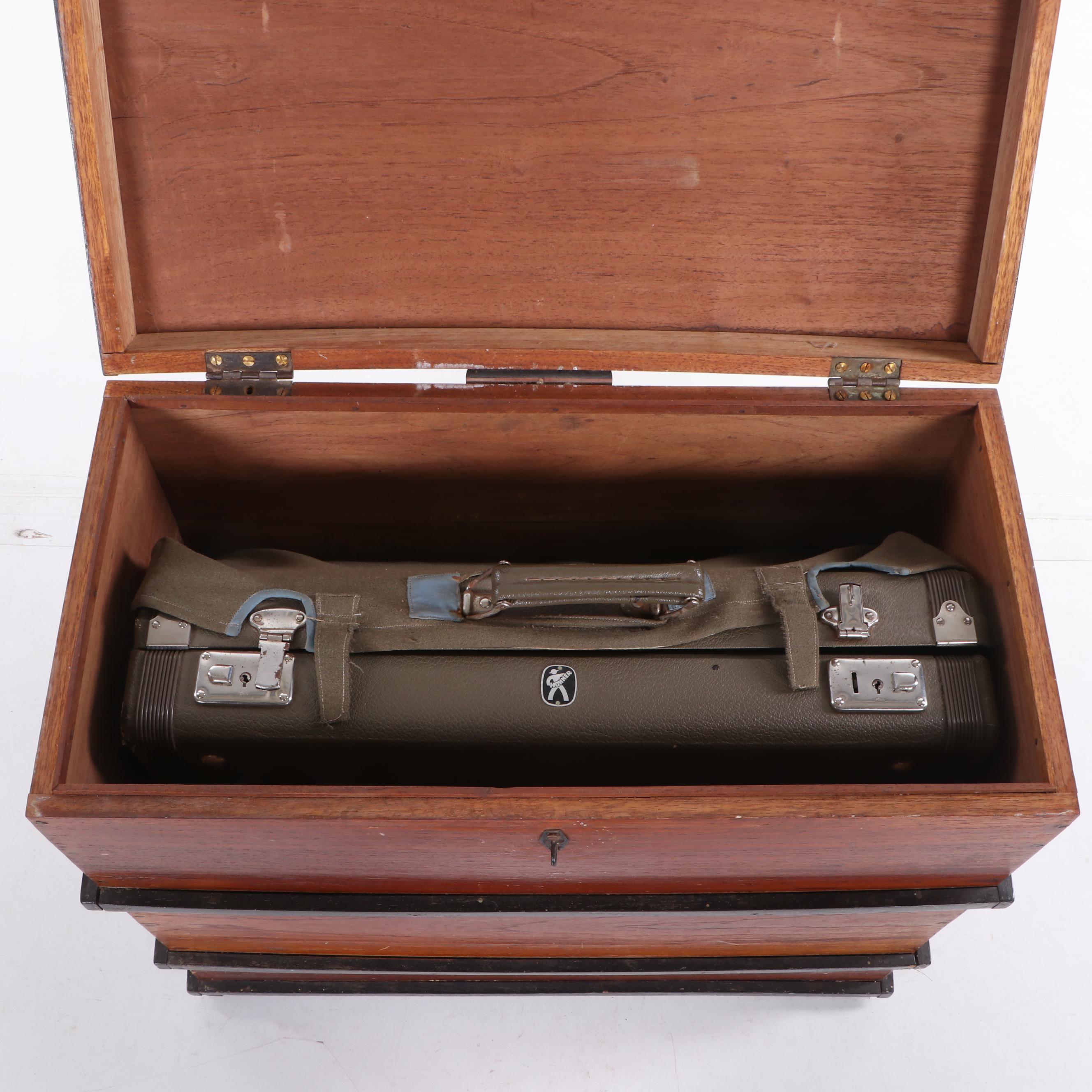 Hohner "Verdi III" Bass Piano Accordion with Cedar Trunk, Vintage