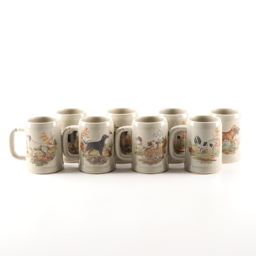 Nelson McCoy Pottery "Steins Line" Dog Steins