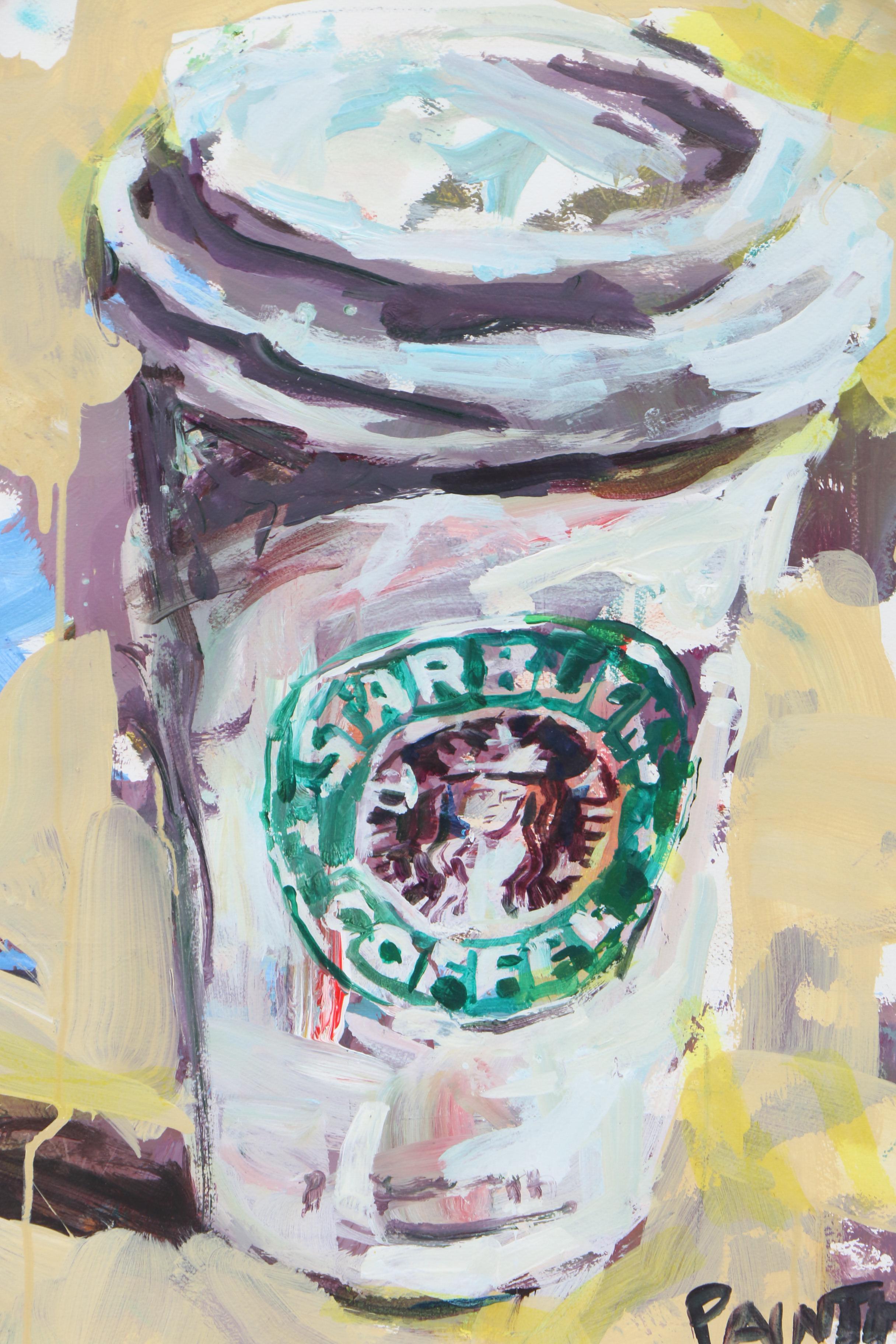 Robert Joyner Acrylic Painting of Starbucks Coffee Cup