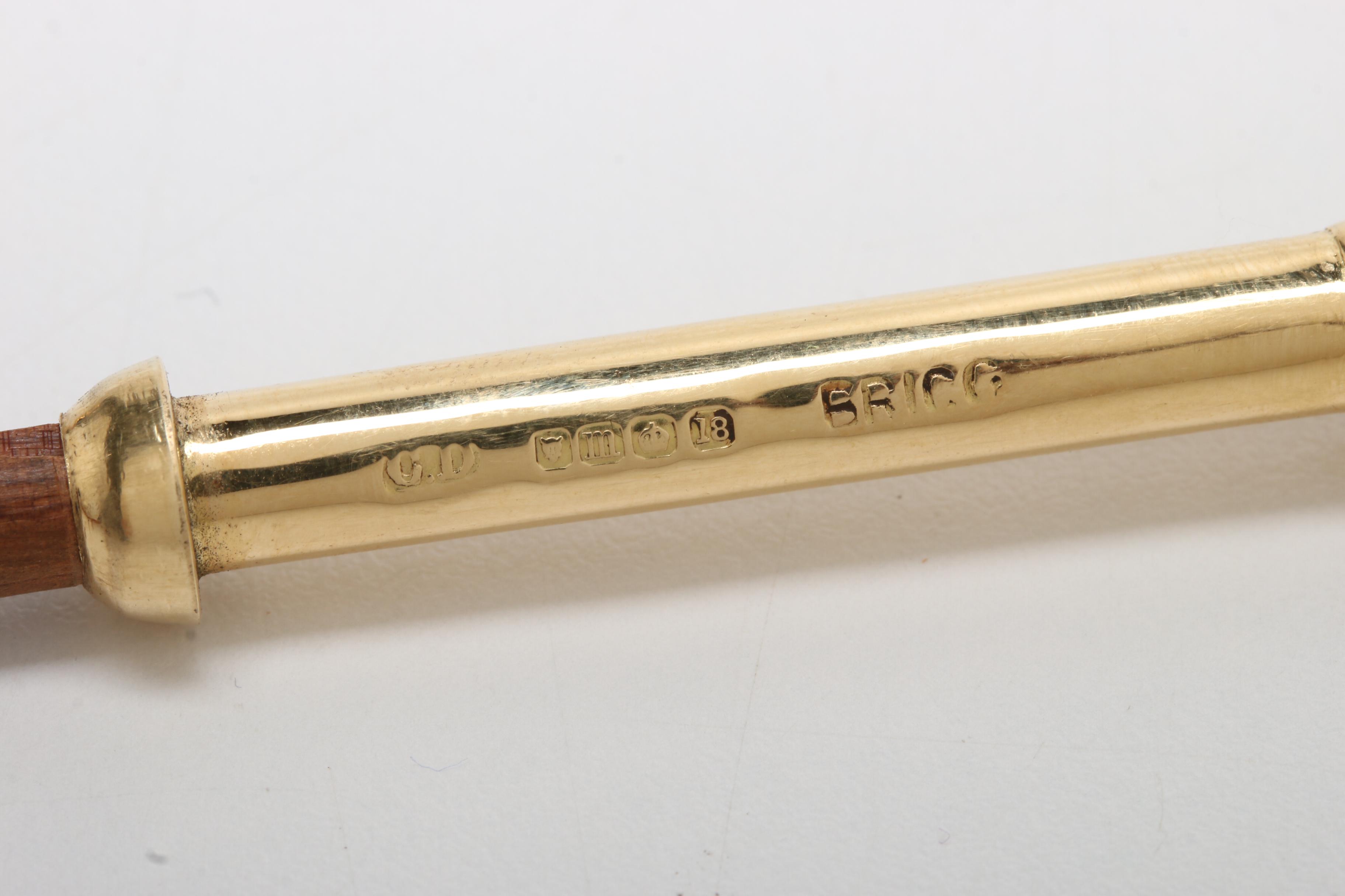 18k Gold Handled Gambling Cane for Nion Tucker Sr. (American, 1885-1950)