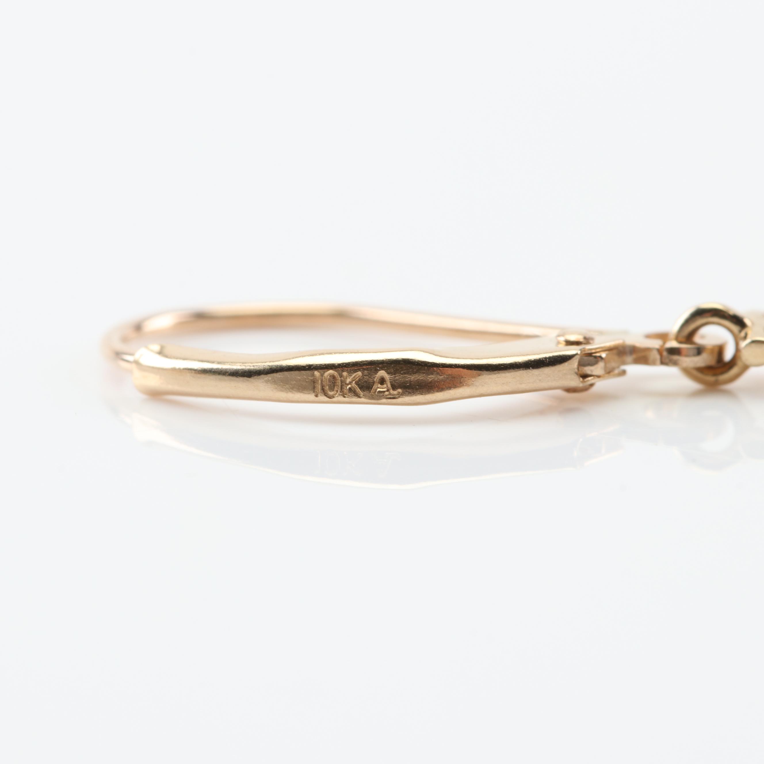 10K Yellow Gold Multi-Gemstone Earrings