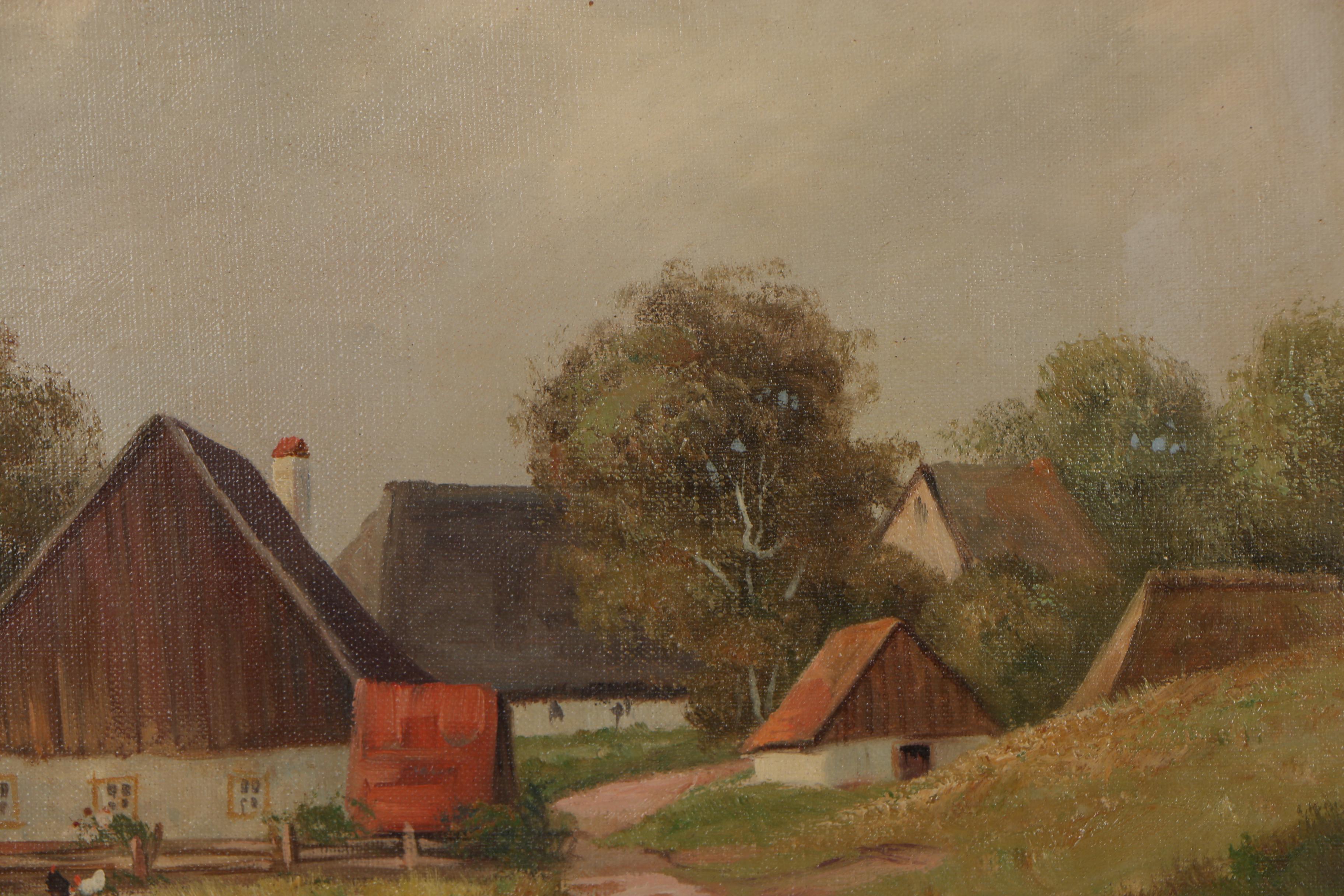 H. Pillinger Farm Landscape Oil Painting