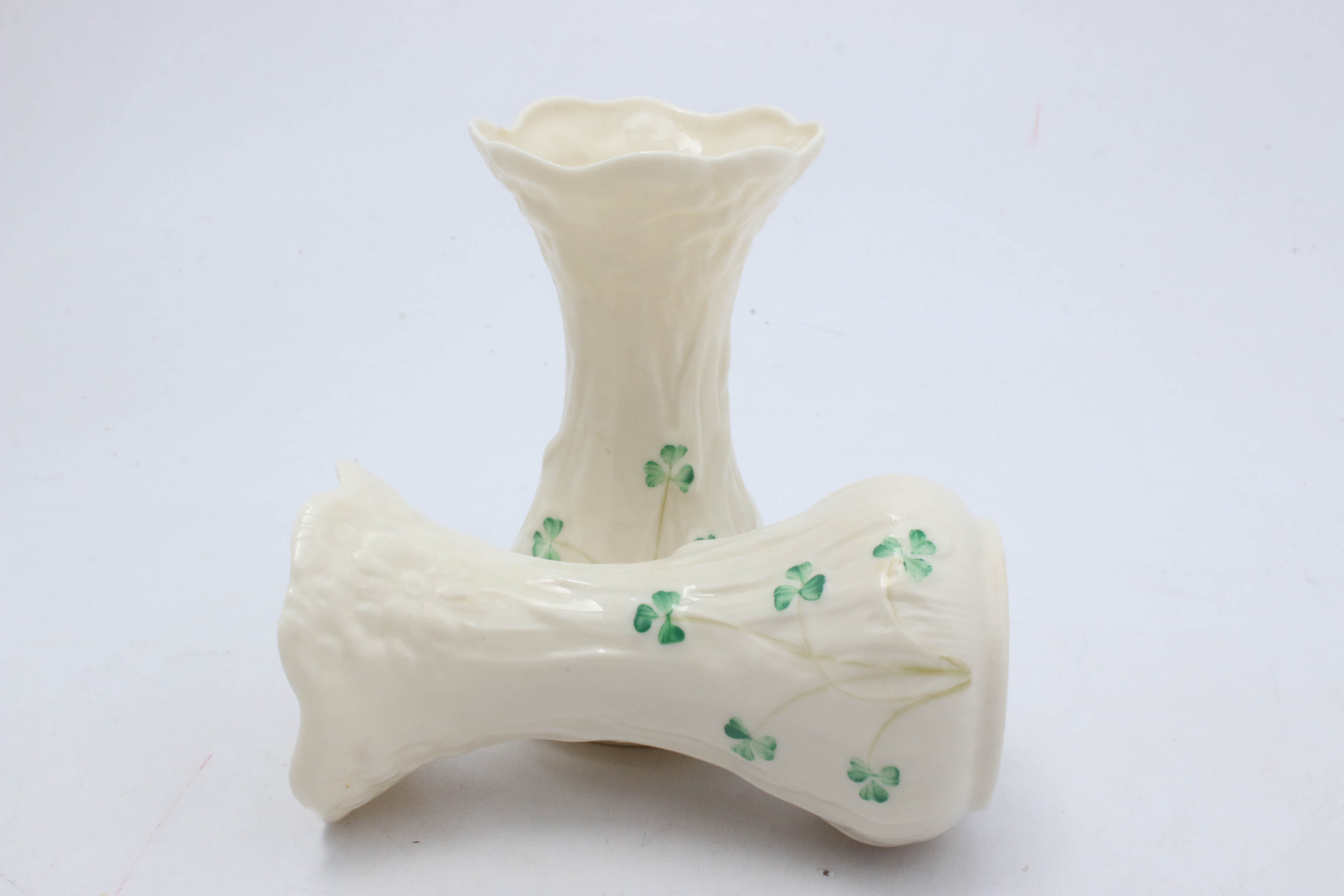 Belleek "Shamrock" Porcelain Vases, 1980-1993