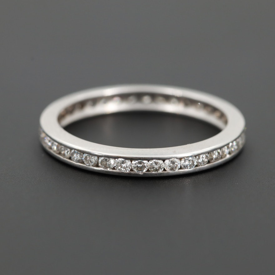 14K White Gold Diamond Eternity Band