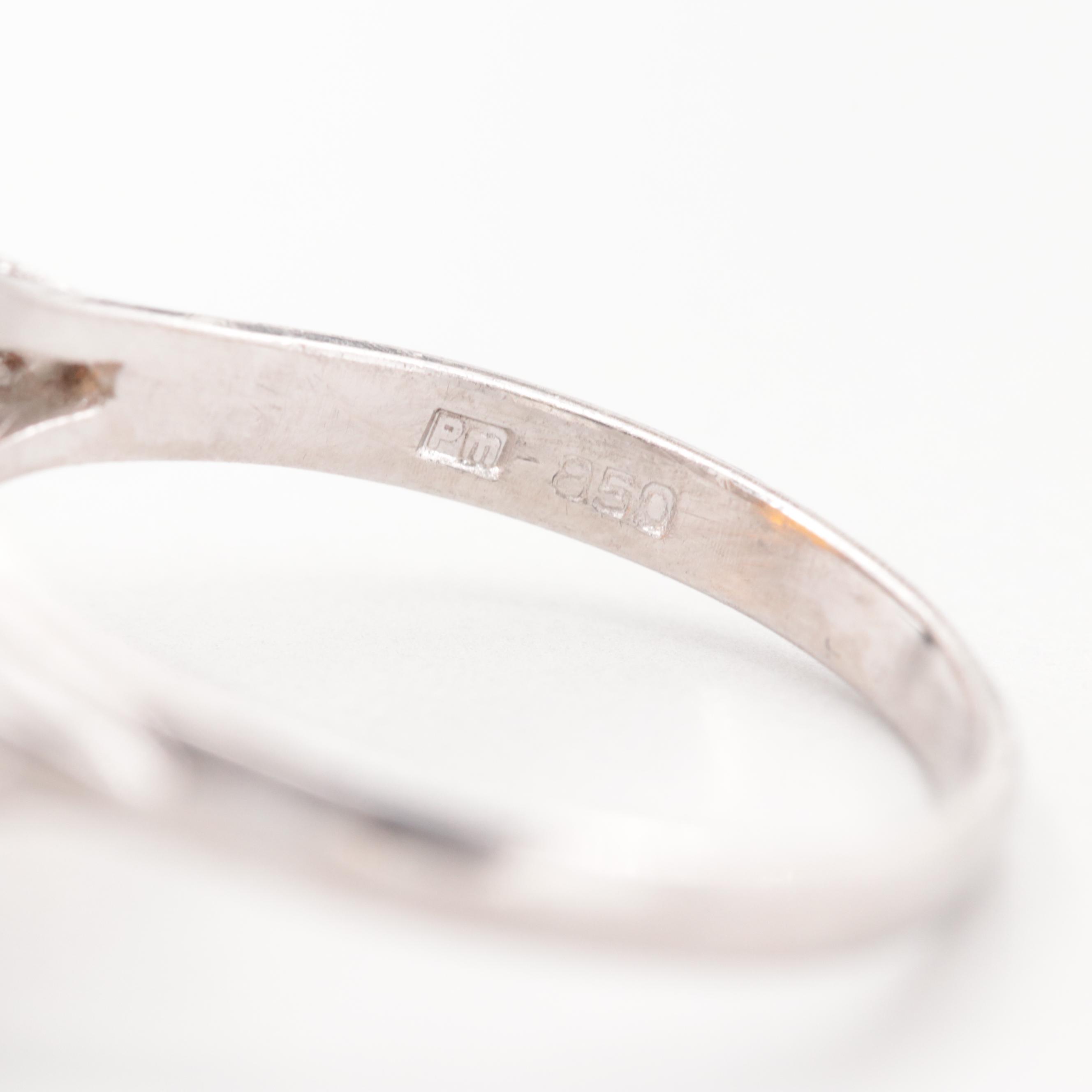 Platinum Citrine and Diamond Ring