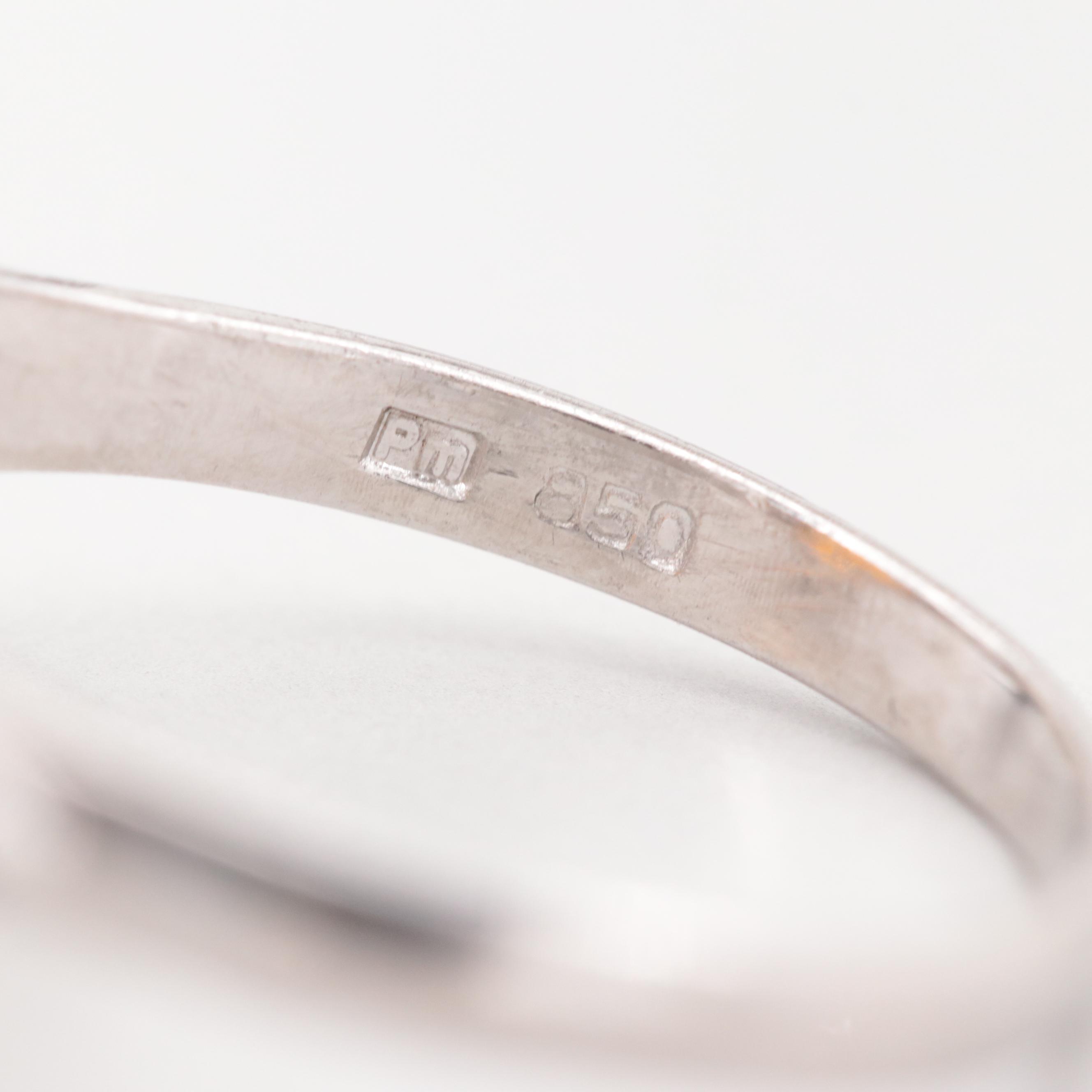 Platinum Citrine and Diamond Ring