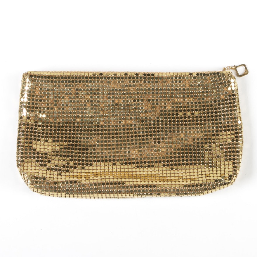 Duramesh Fifth Avenue Gold Mesh Clutch with IDEAL Zipper, Mid-20th Century