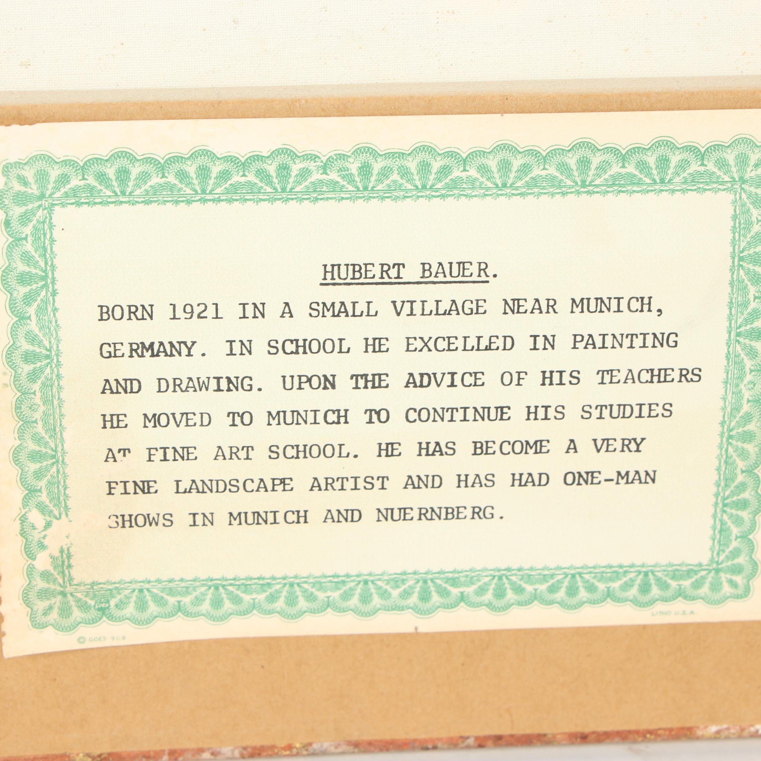 Hubert Bauer Oil Painting "Bohemian Landscape"