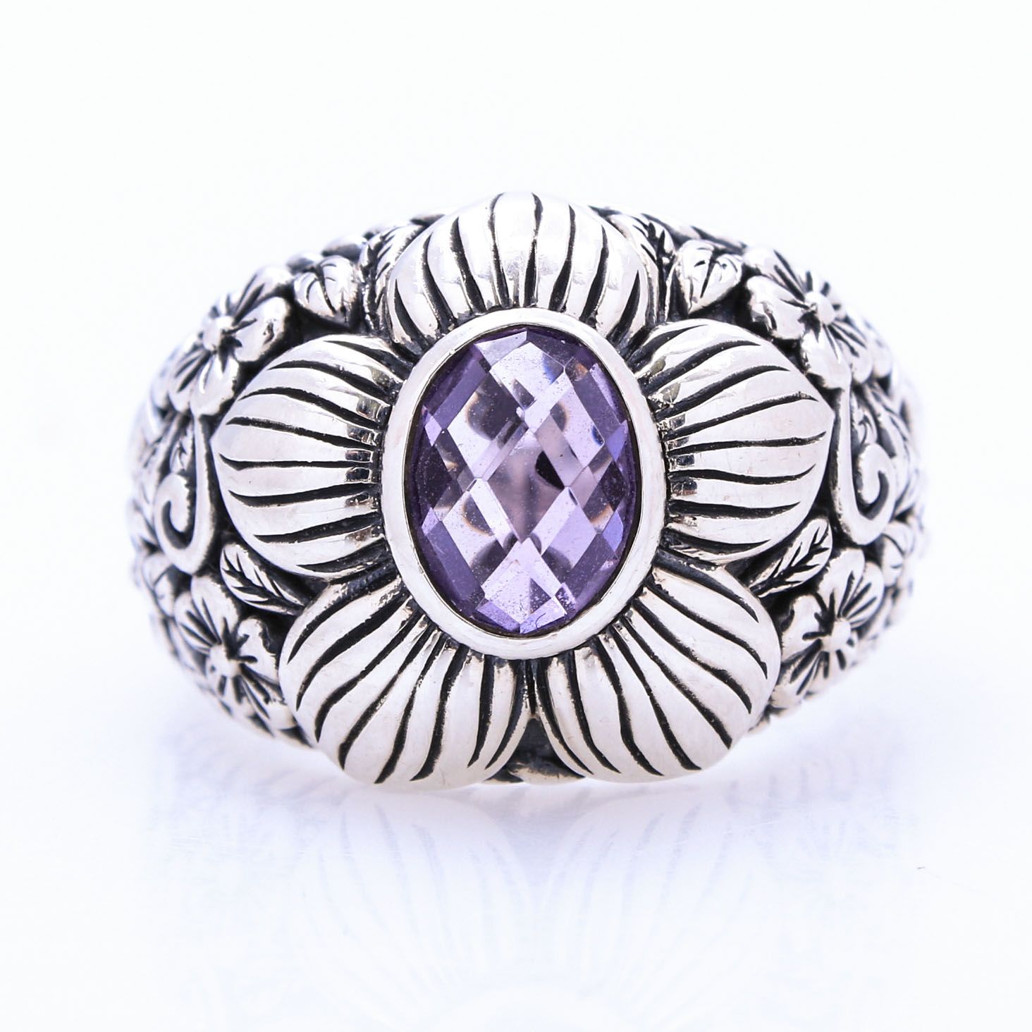 Jai Sterling Silver Amethyst Ring