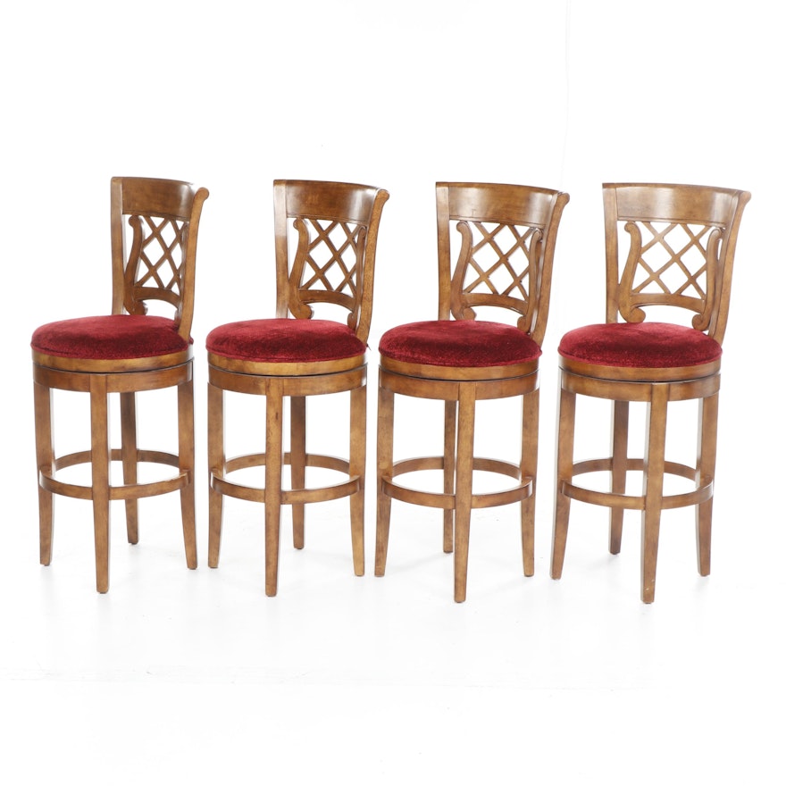 Contemporary Hillsdale Furniture Swivel Stools with Lattice Back