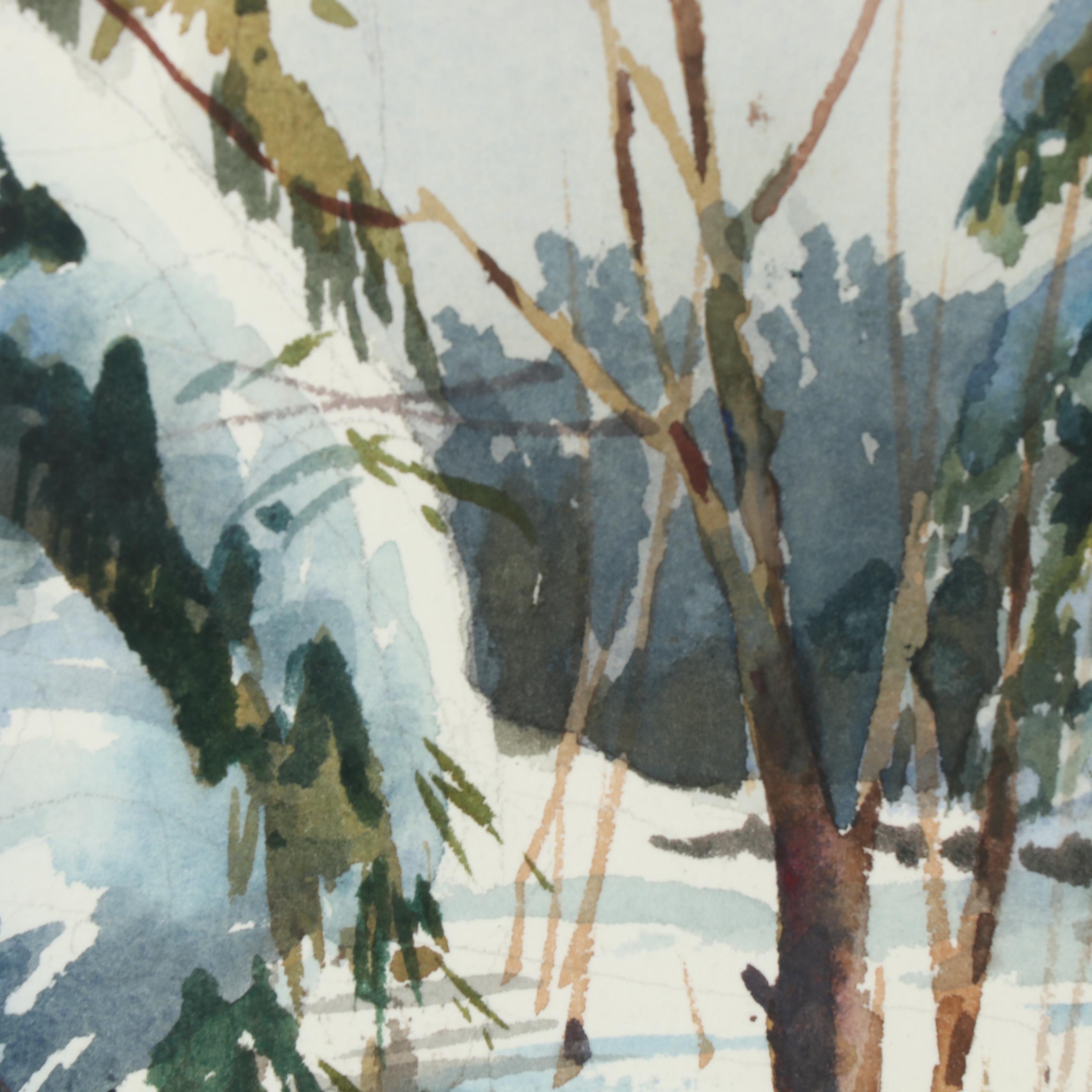Cletus Smith Winter Landscape Watercolor Painting