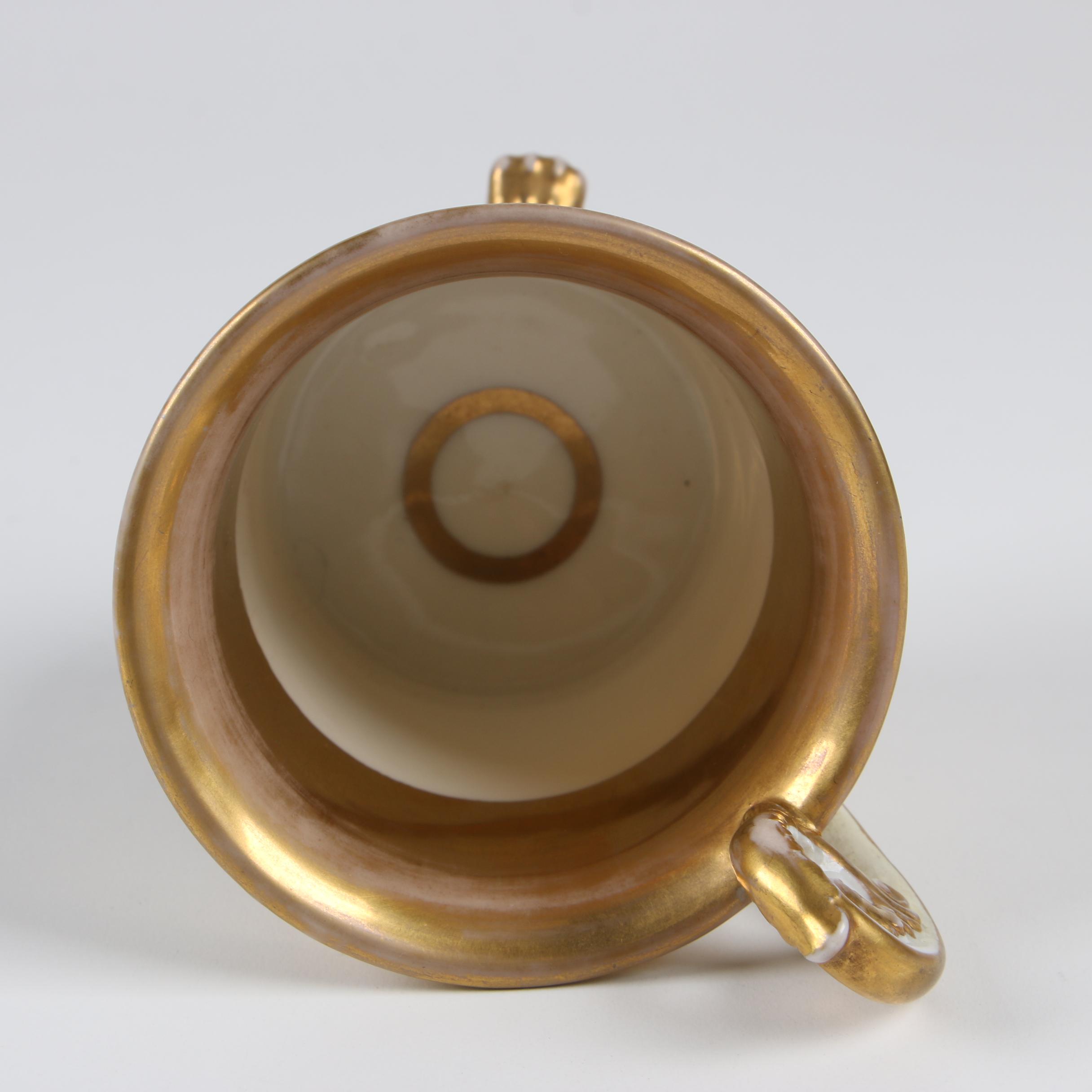 Old Paris Hand-Painted Porcelain Mug with Landscape, 19th Century