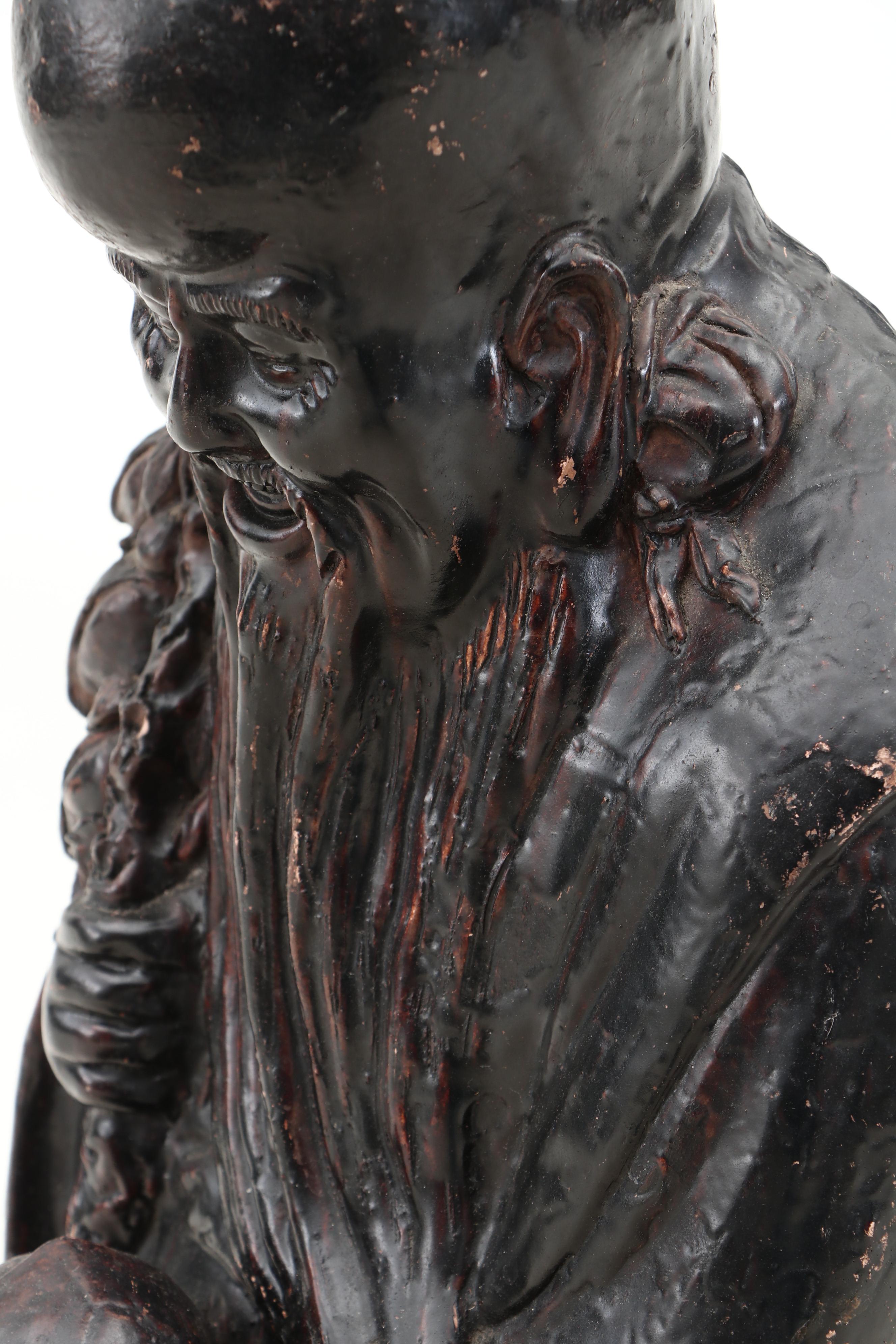 Chinese Cast Metal God of Longevity Figure