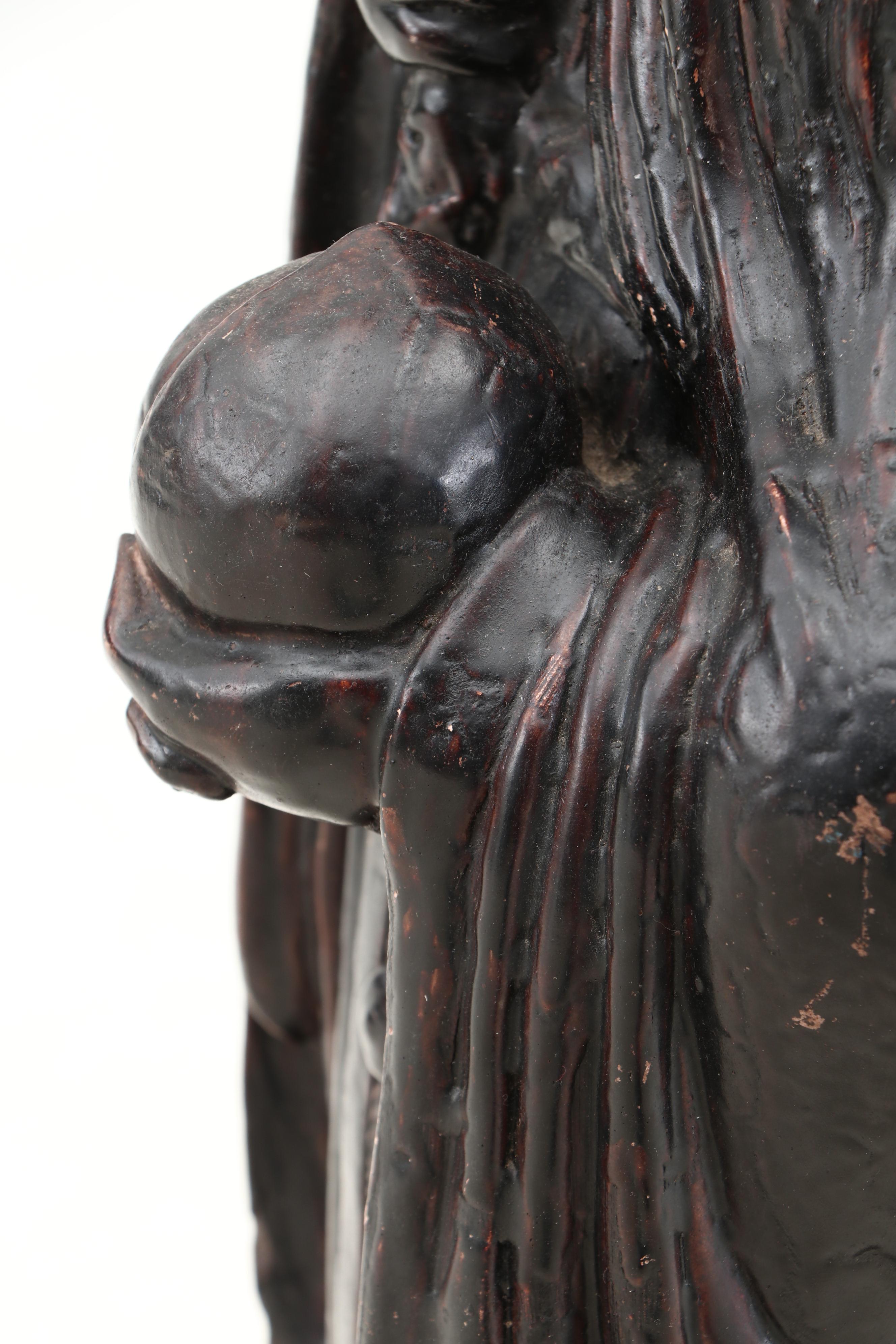 Chinese Cast Metal God of Longevity Figure